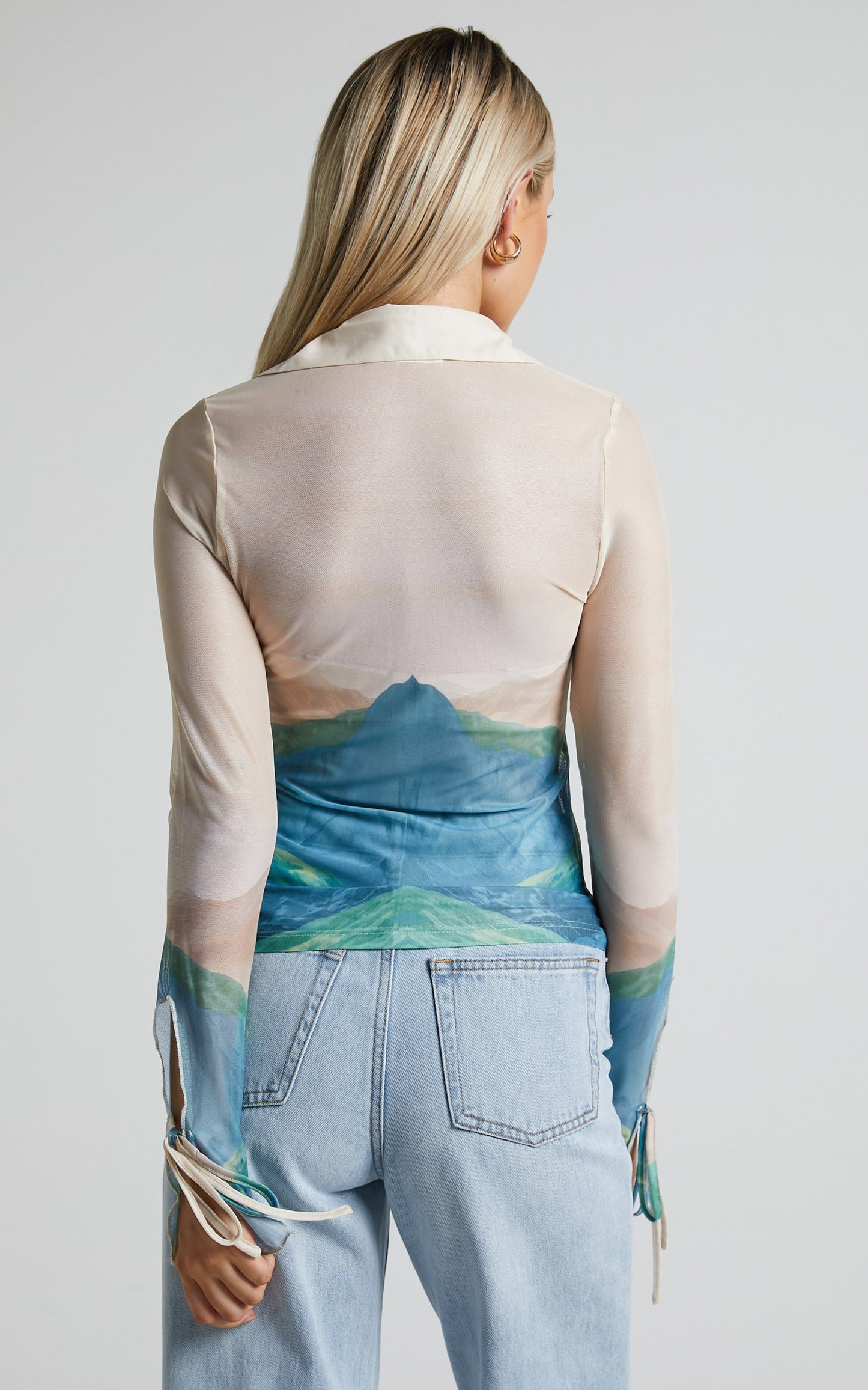 4th & Reckless - Elyanna Top in Sheer Print