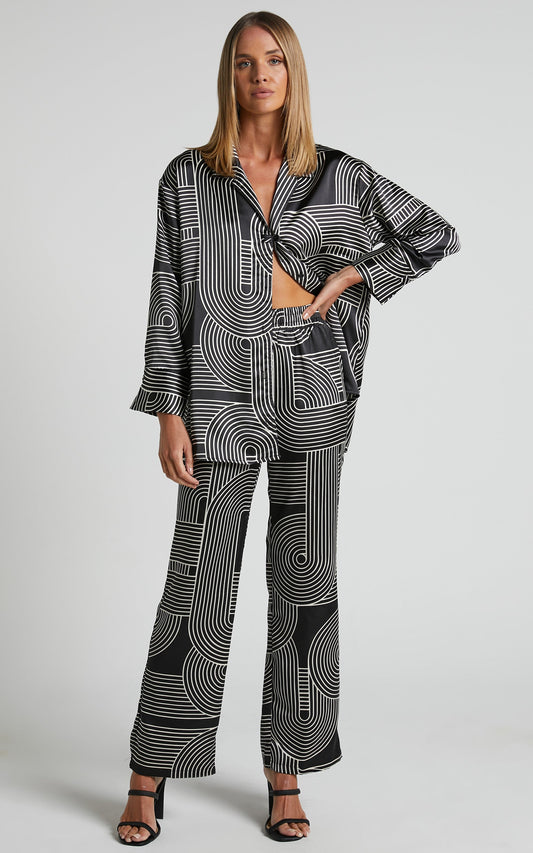 4th & Reckless - Fina Shirt in Black Print