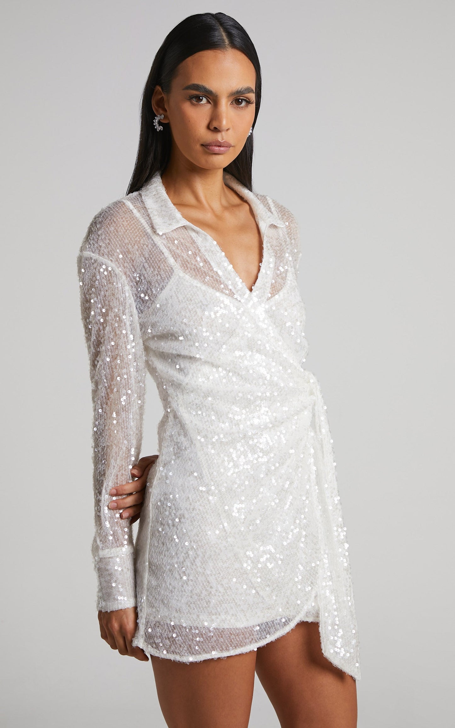 4th & Reckless - Idella Shirt Dress in White