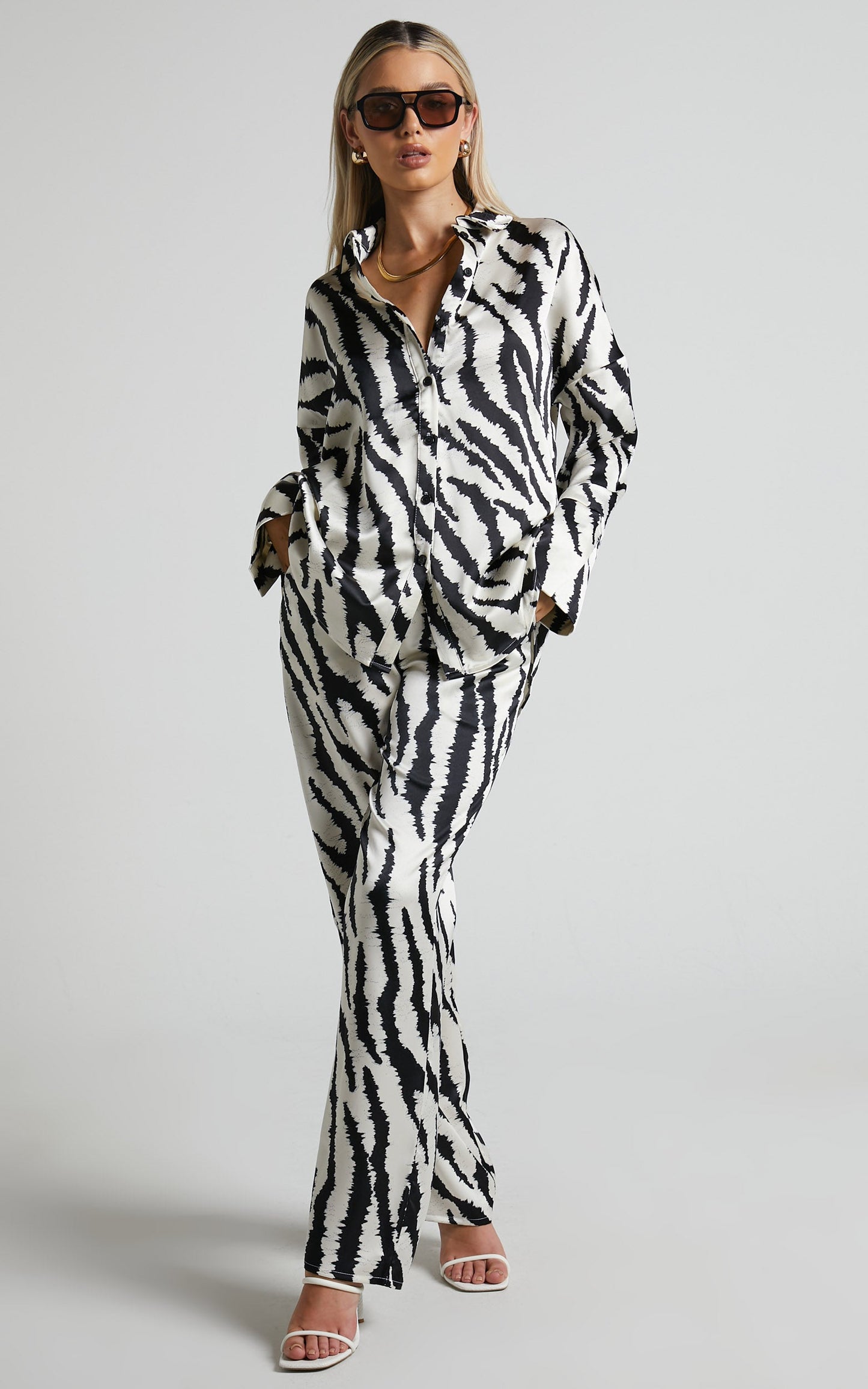 4th & Reckless - Inez Shirt in Navy Zebra