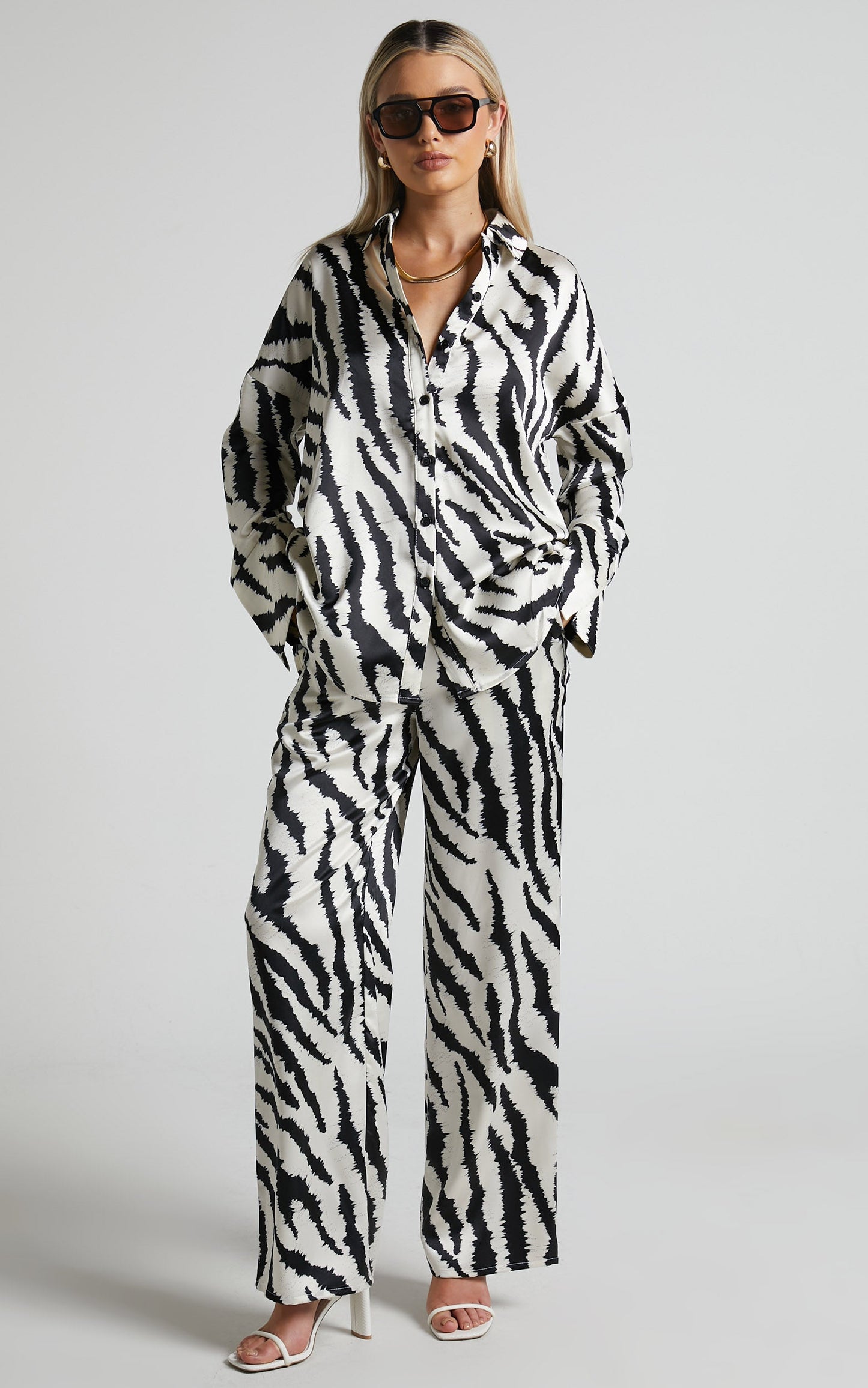 4th & Reckless - Inez Trouser in Navy Zebra