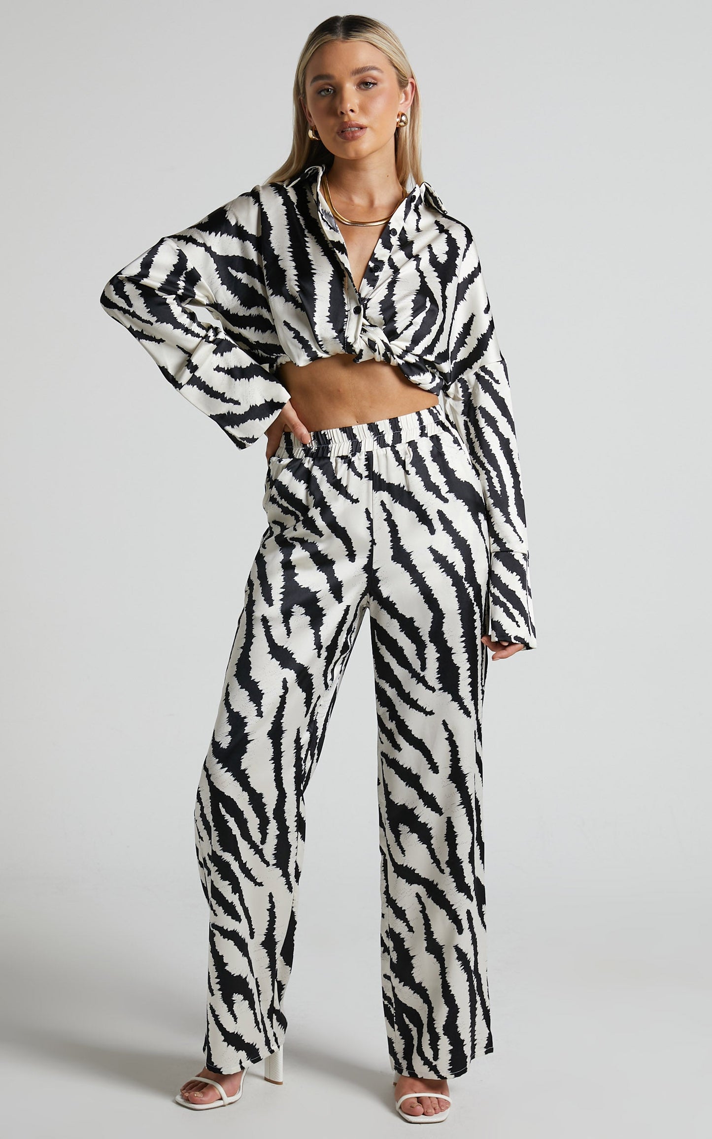 4th & Reckless - Inez Trouser in Navy Zebra