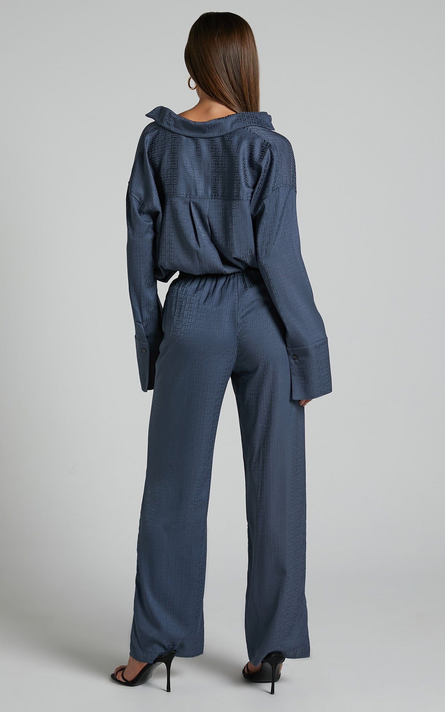 4th & Reckless - Mimi Satin Trouser in Blue Geo