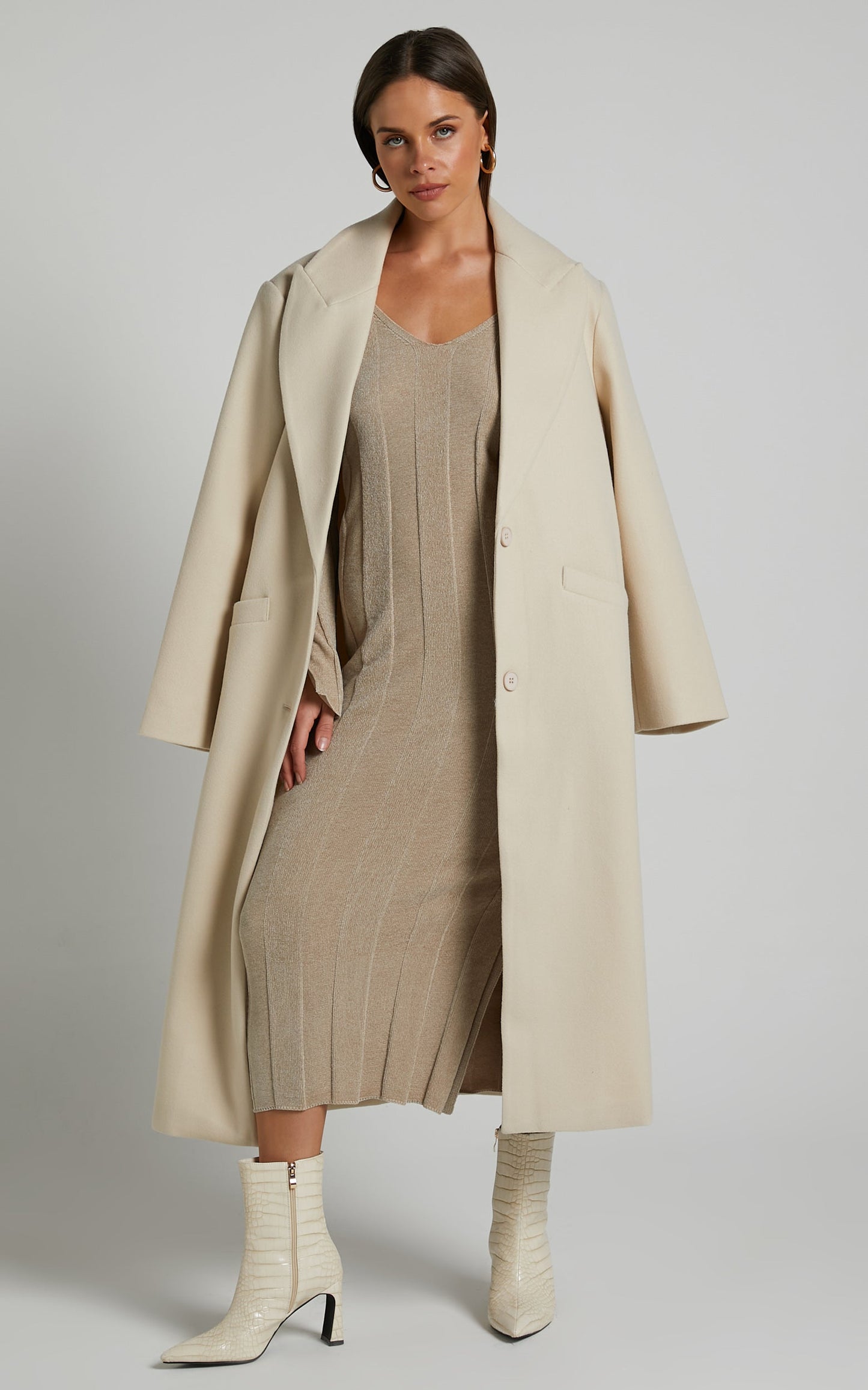 4th & Reckless - Nyrobi Rib Knit Dress in Mocha