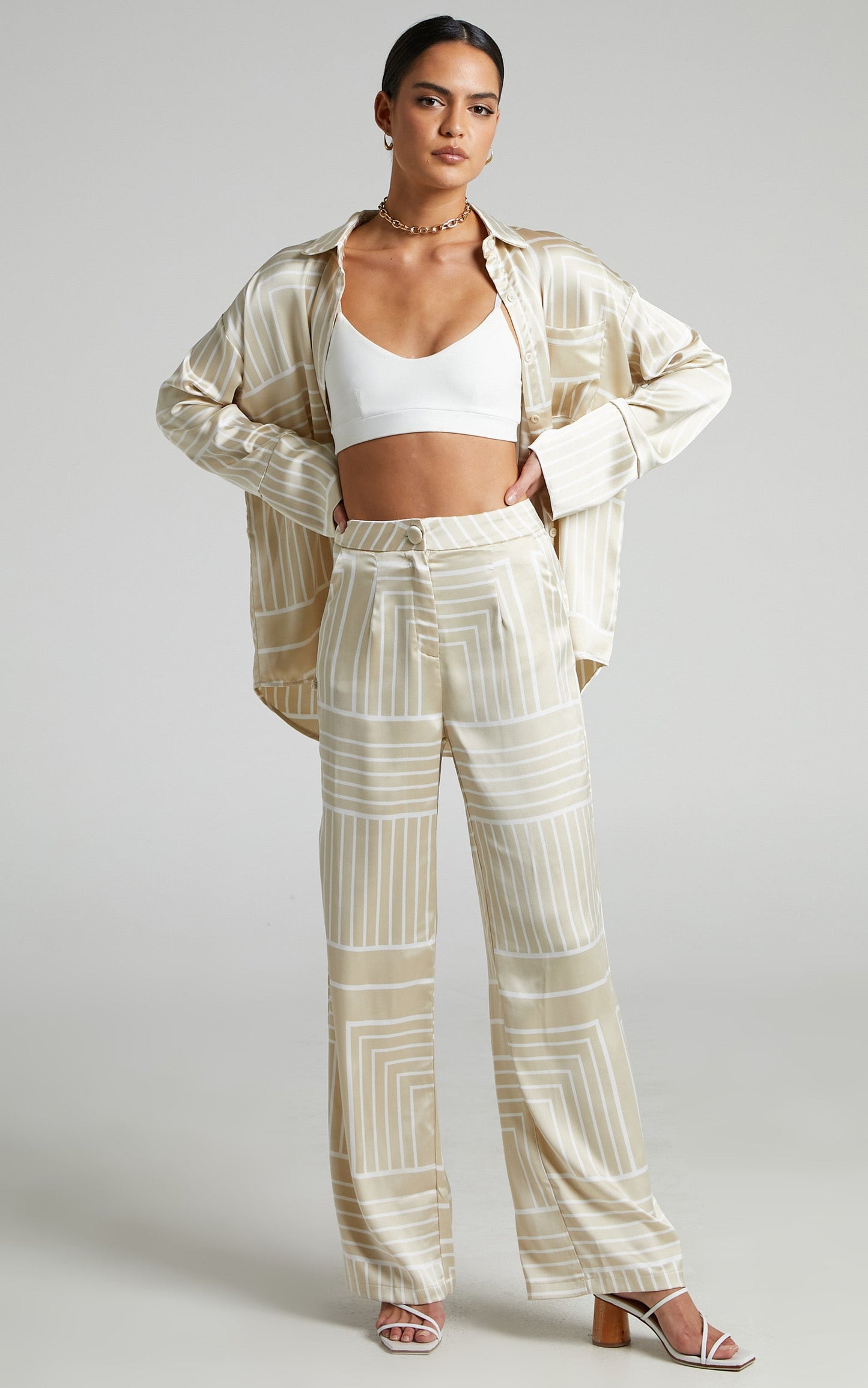 4th & Reckless - Norma Shirt in Beige Print