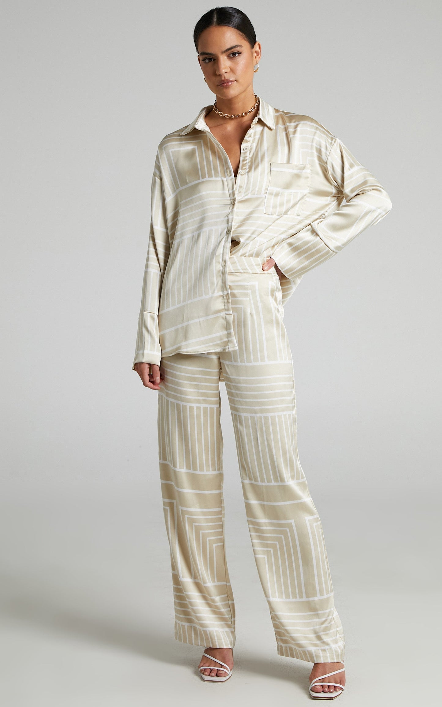 4th & Reckless - Norma Trouser in Beige Print