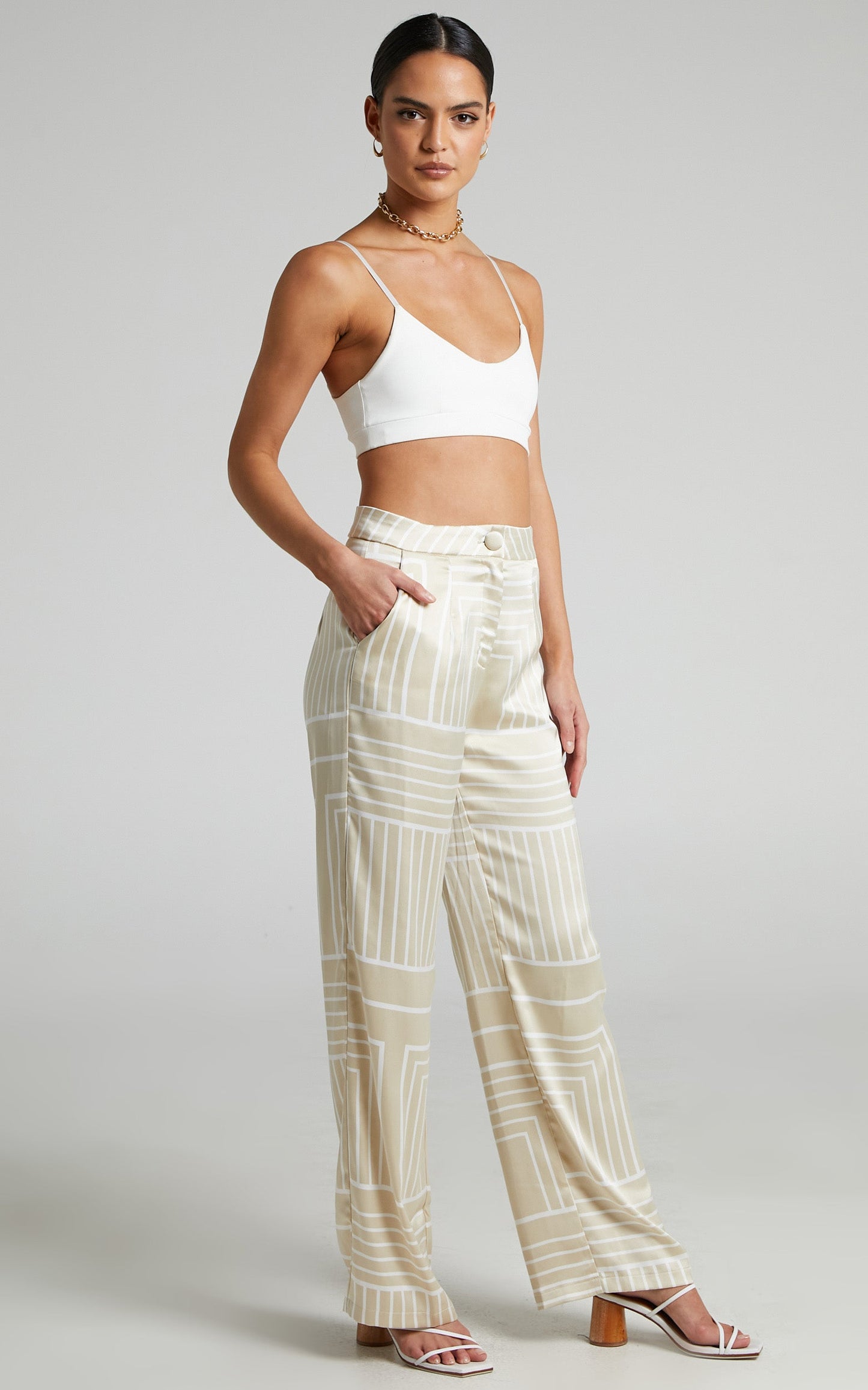 4th & Reckless - Norma Trouser in Beige Print