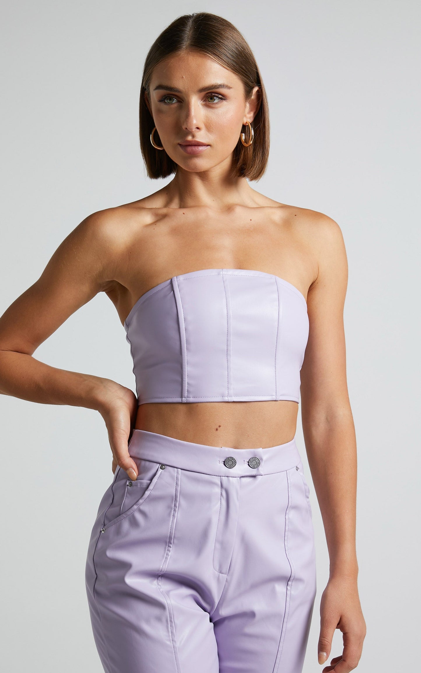 4th & Reckless - Tropez Leather Top in Lilac