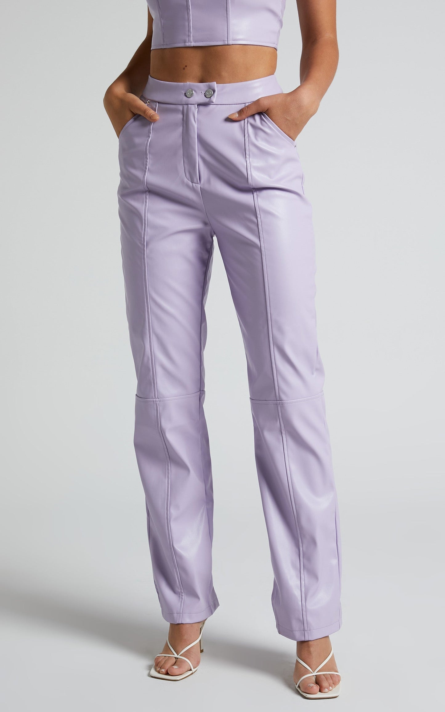 4th & Reckless - Tropez Leather Trouser in Lilac