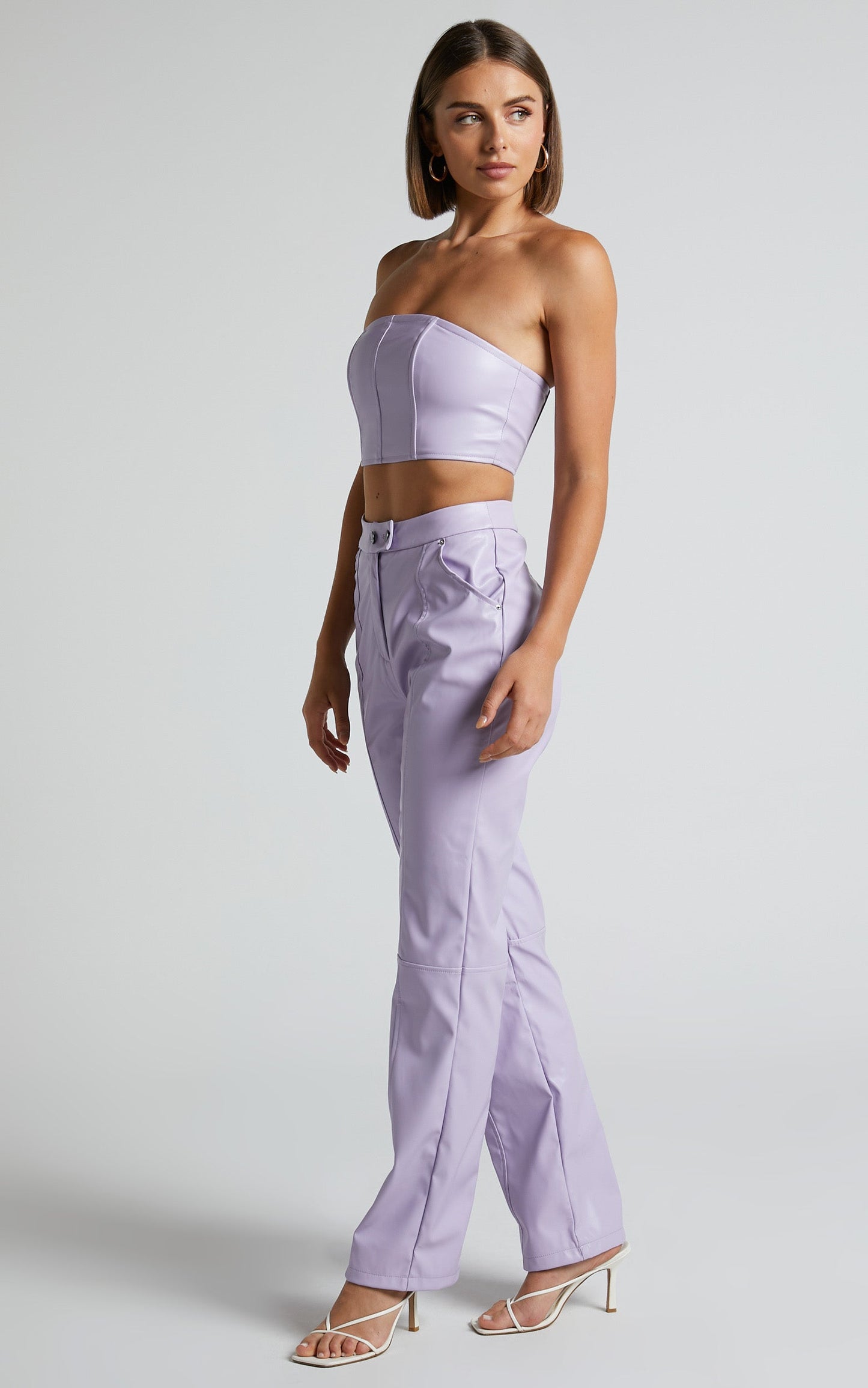 4th & Reckless - Tropez Leather Trouser in Lilac