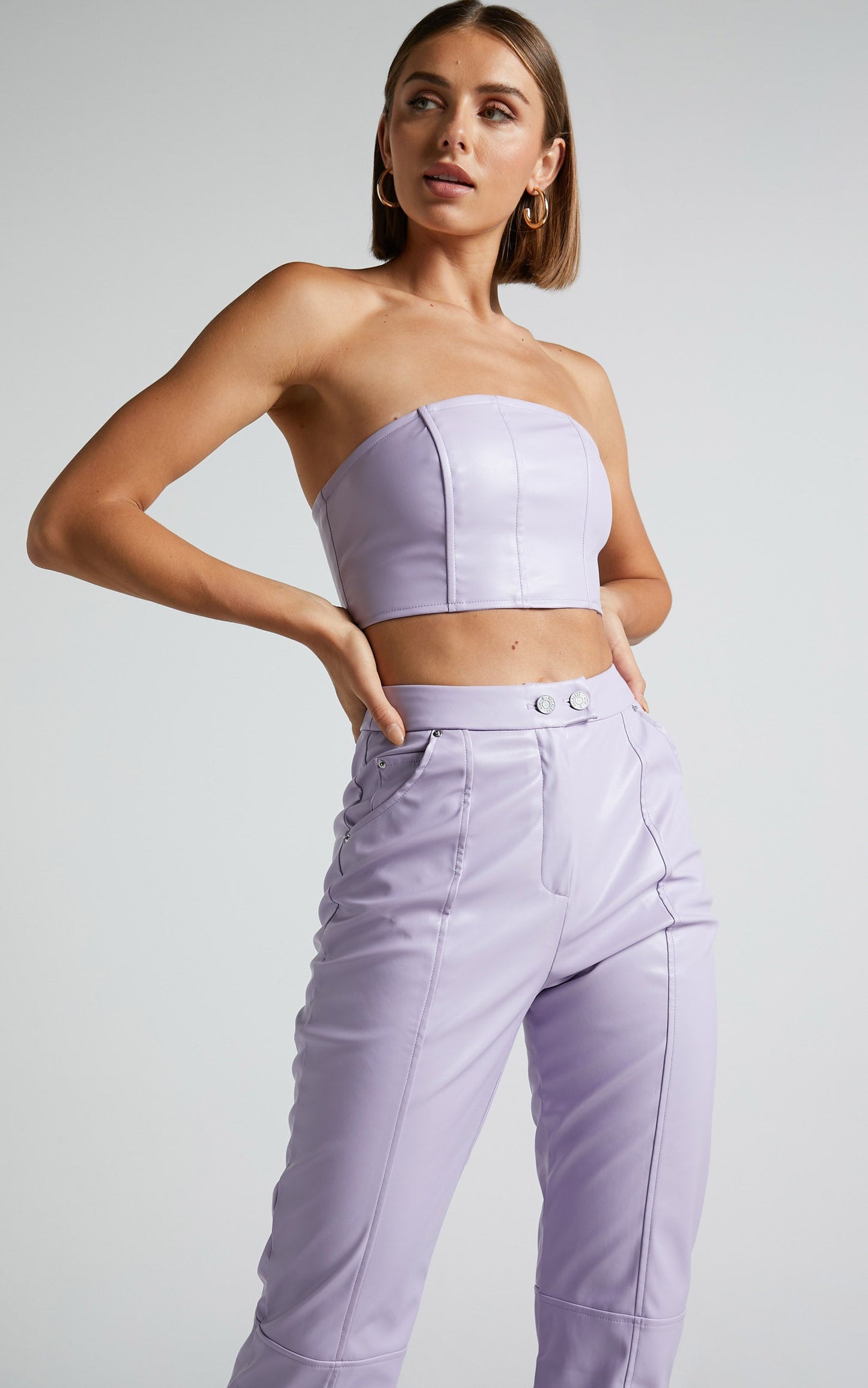 4th & Reckless - Tropez Leather Trouser in Lilac