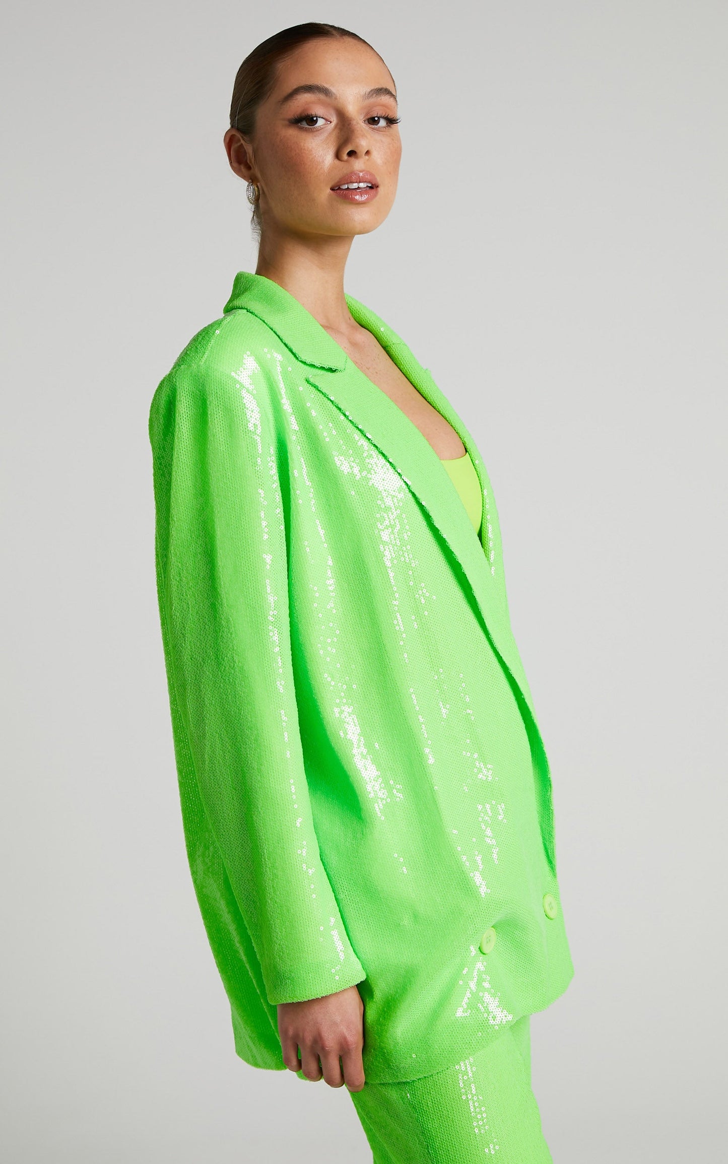 4th & Reckless - Vera Blazer in Lime Sequin