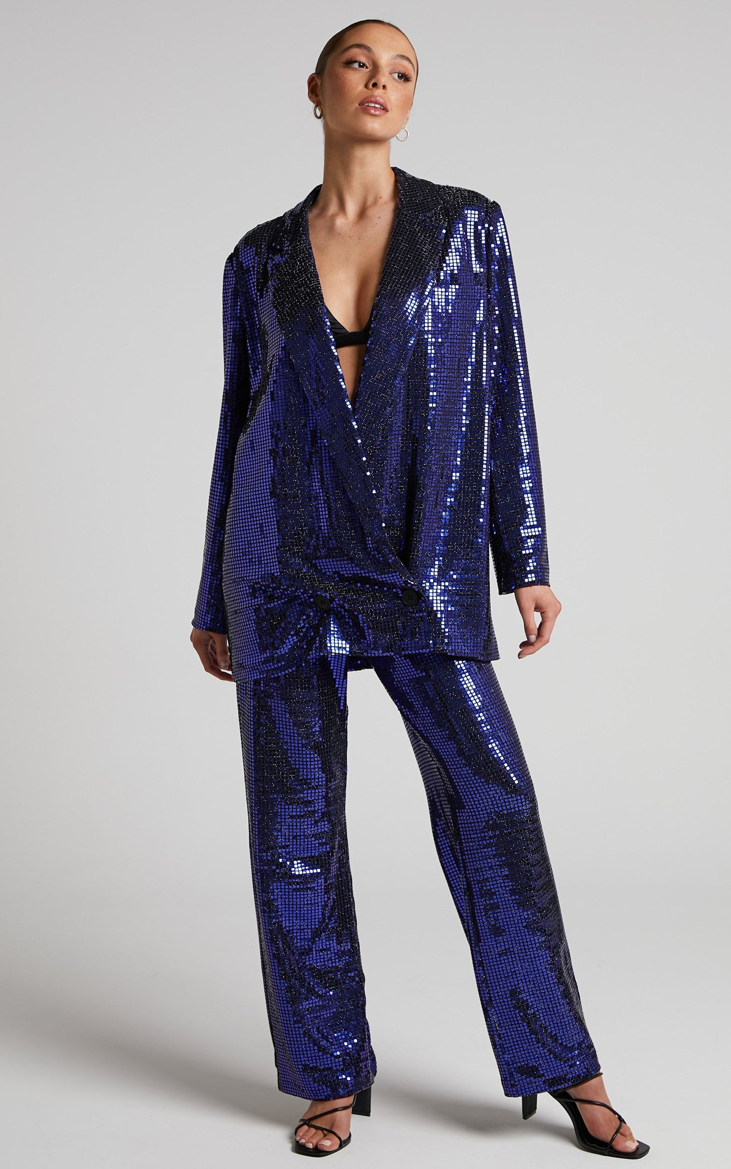 4th & Reckless - Vera Blazer in Violet flat sequin