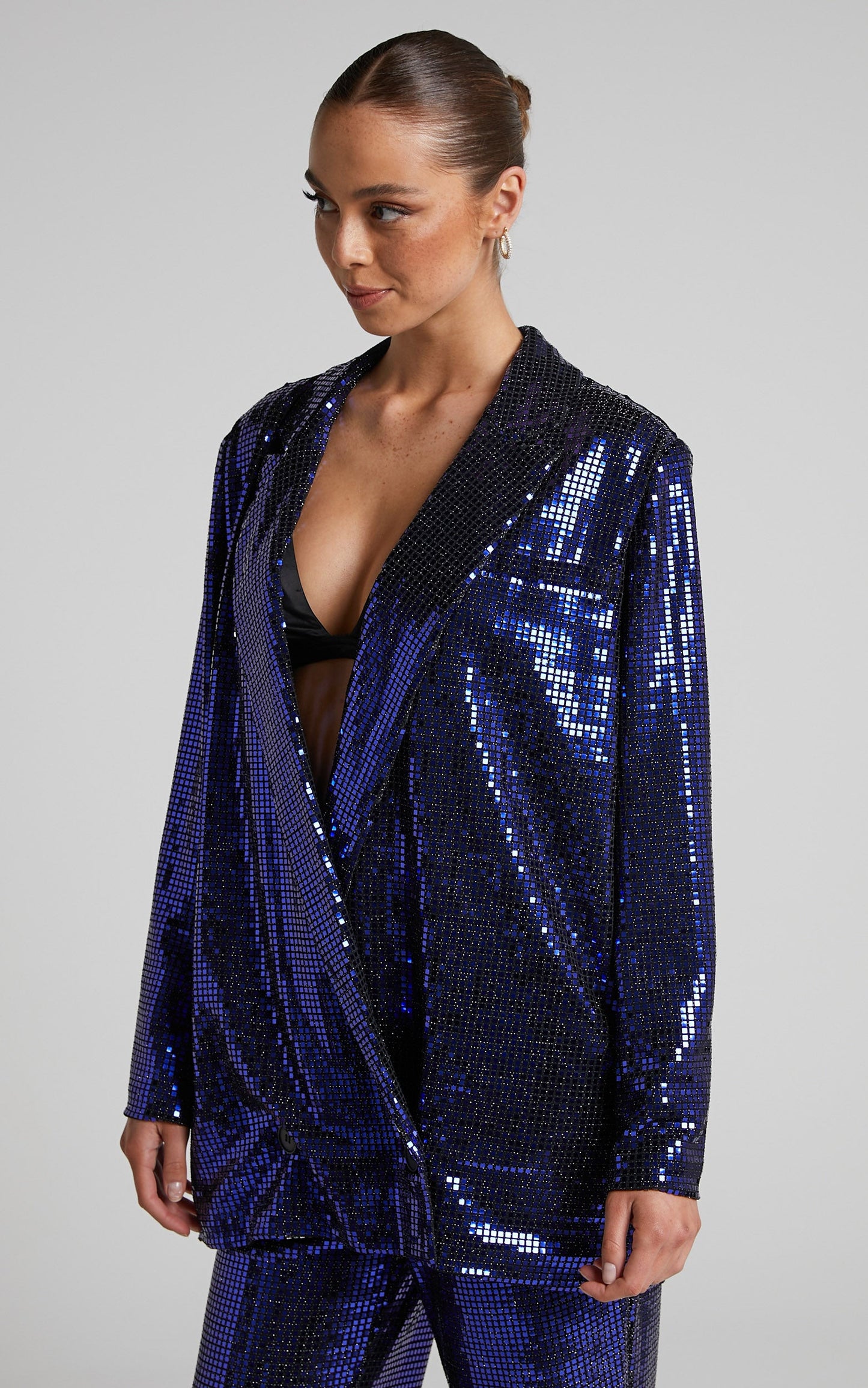 4th & Reckless - Vera Blazer in Violet flat sequin