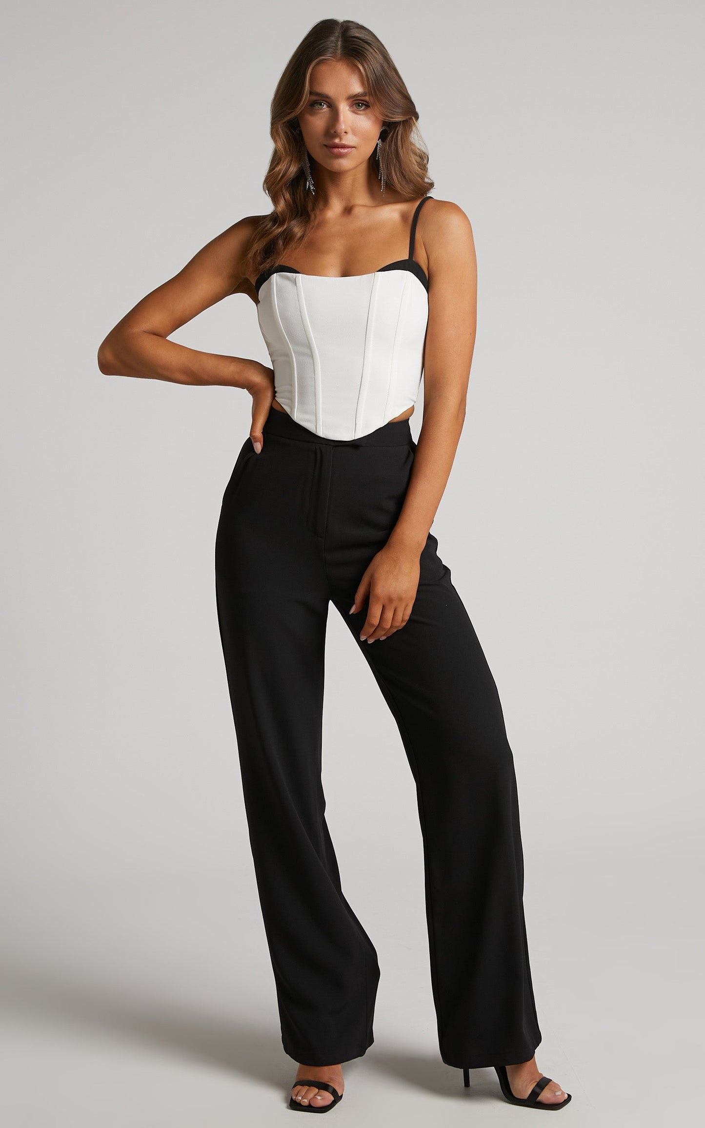 Kimmay Pants - High Waisted Tailored Straight Leg Pants in Black