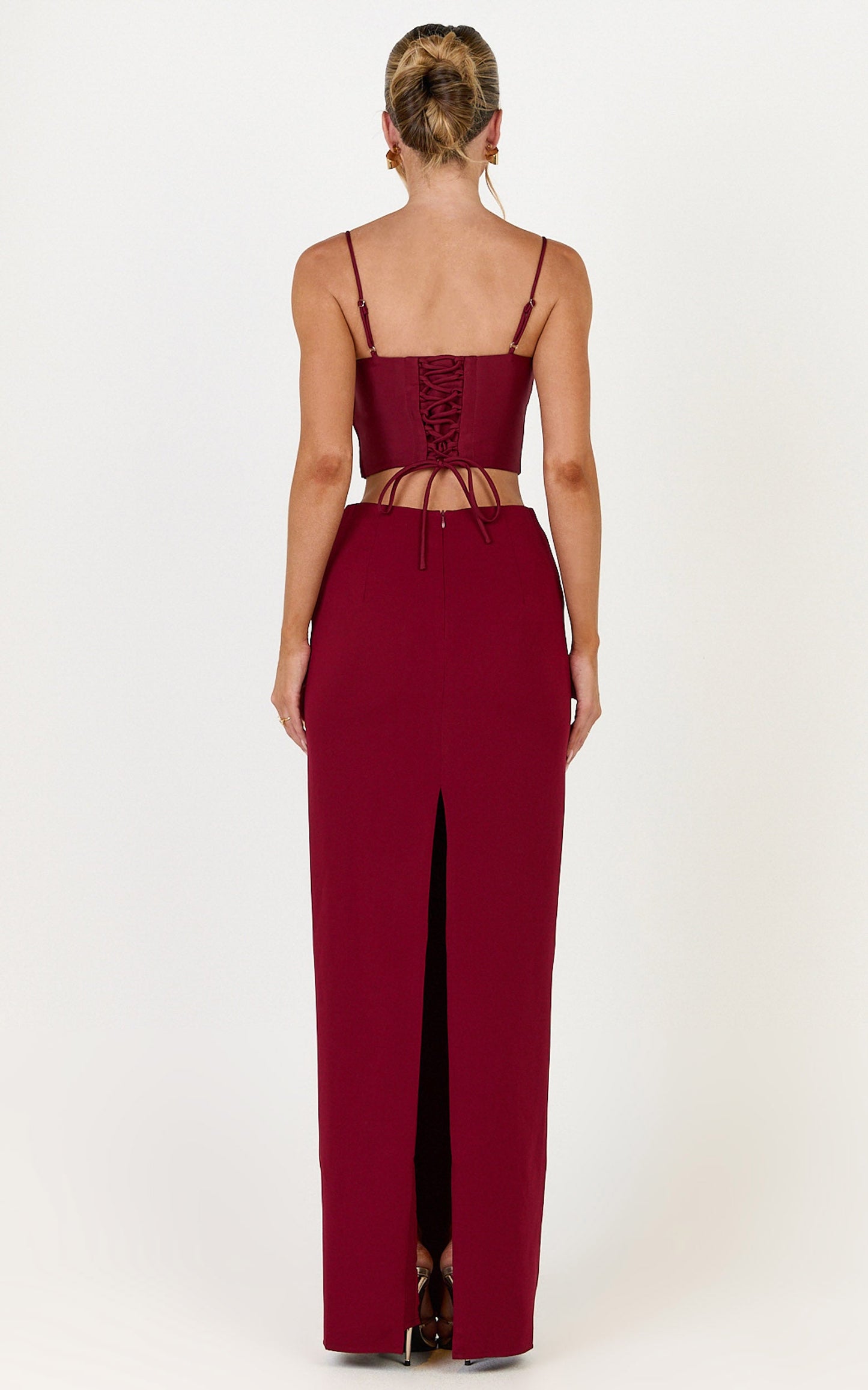 Marais Maxi Skirt - Column Skirt in Wine