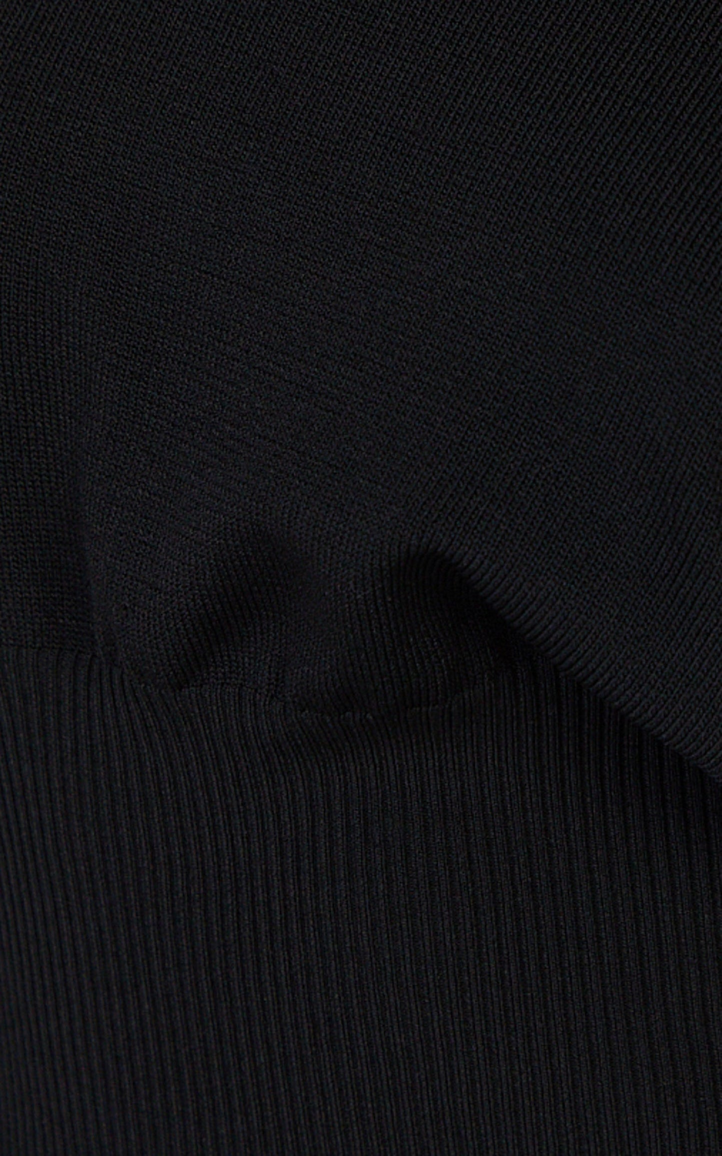 Sienna Top - Asymmetrical Neckline Long Sleeve Knit Top in Black