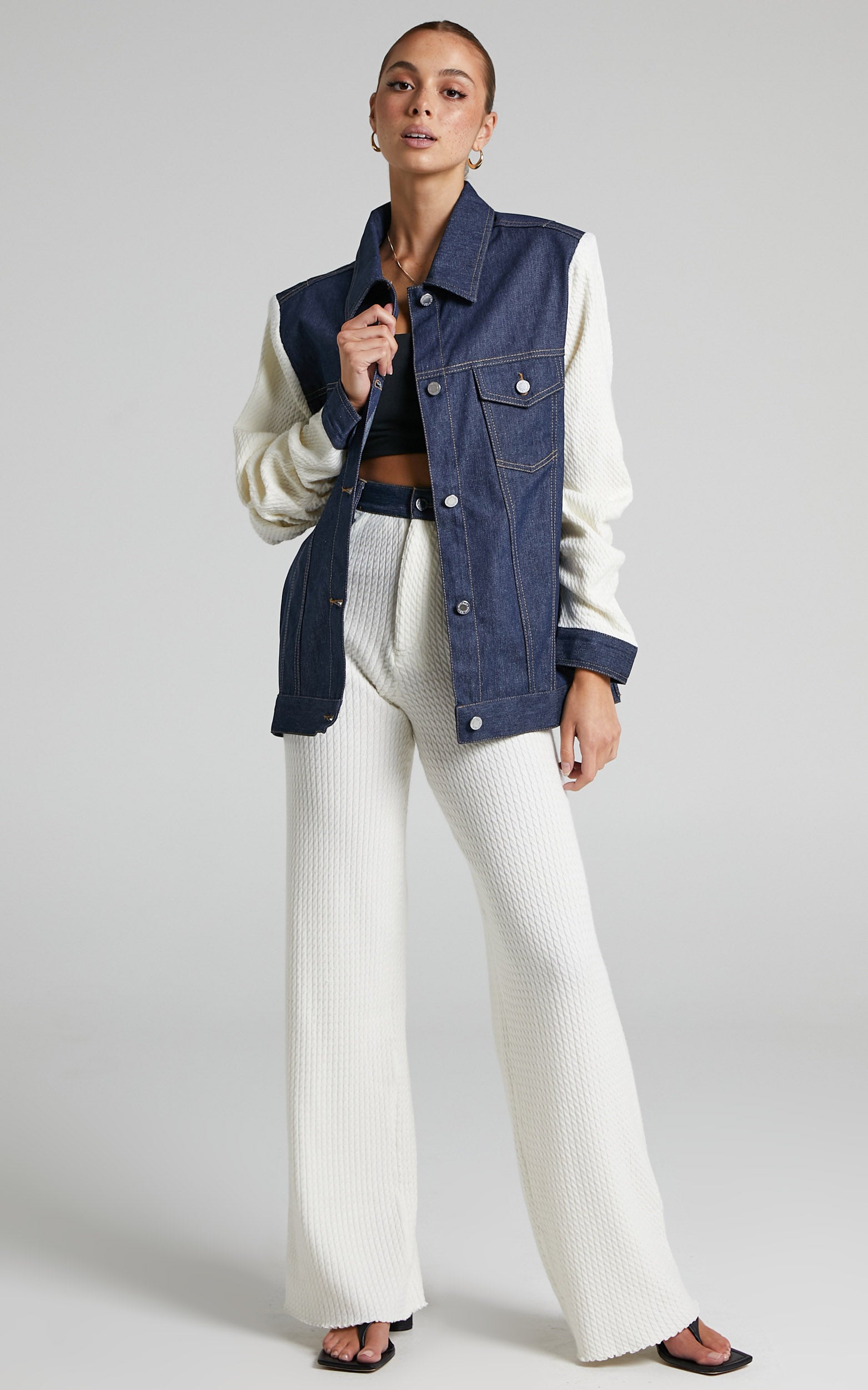 Danielle Bernstein - Oversized Cable Jacket in Rinse/Cream