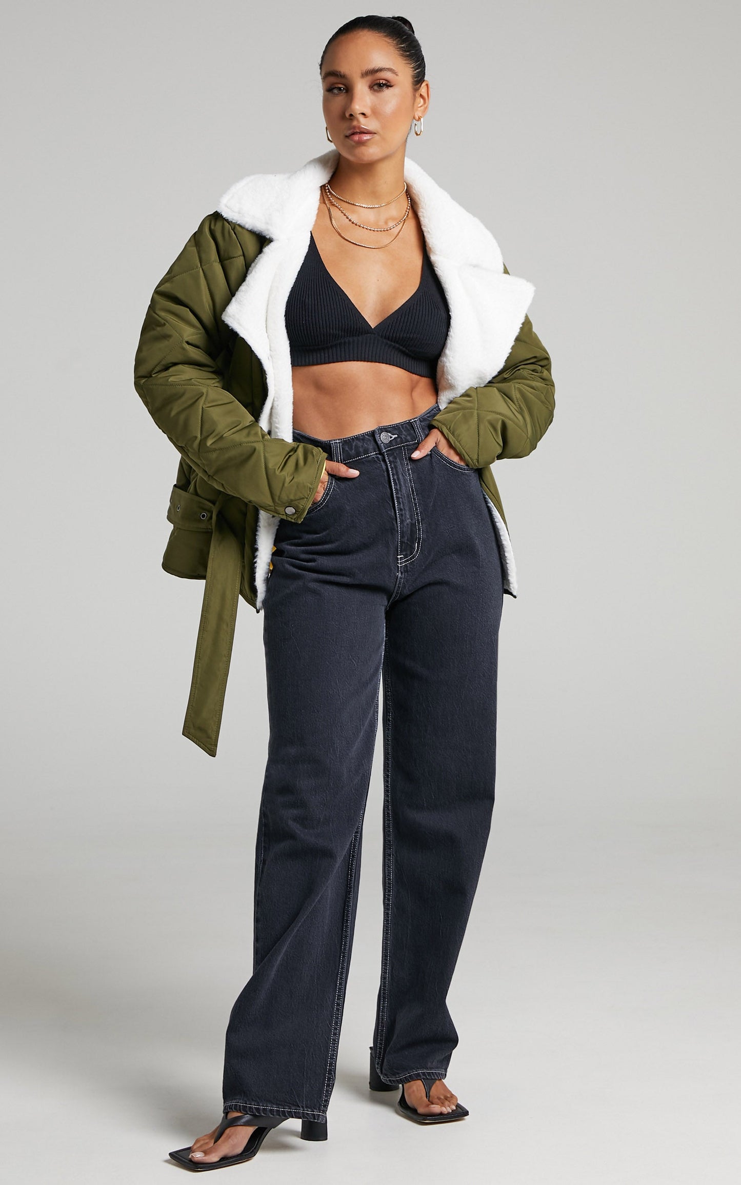 Fayth Jacket - Aviator Jacket in Khaki