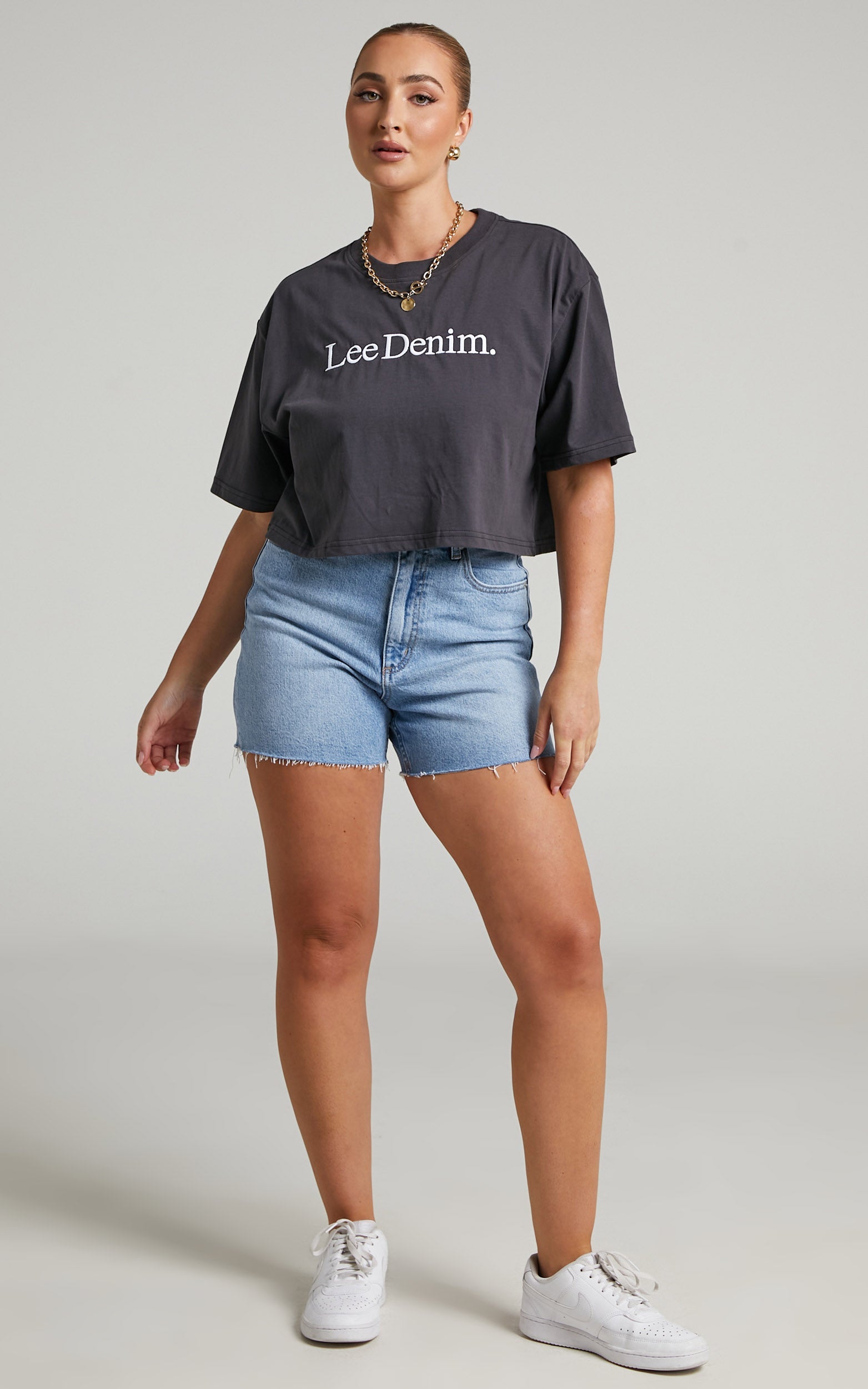 Lee - Baggy Crop Tee in Black