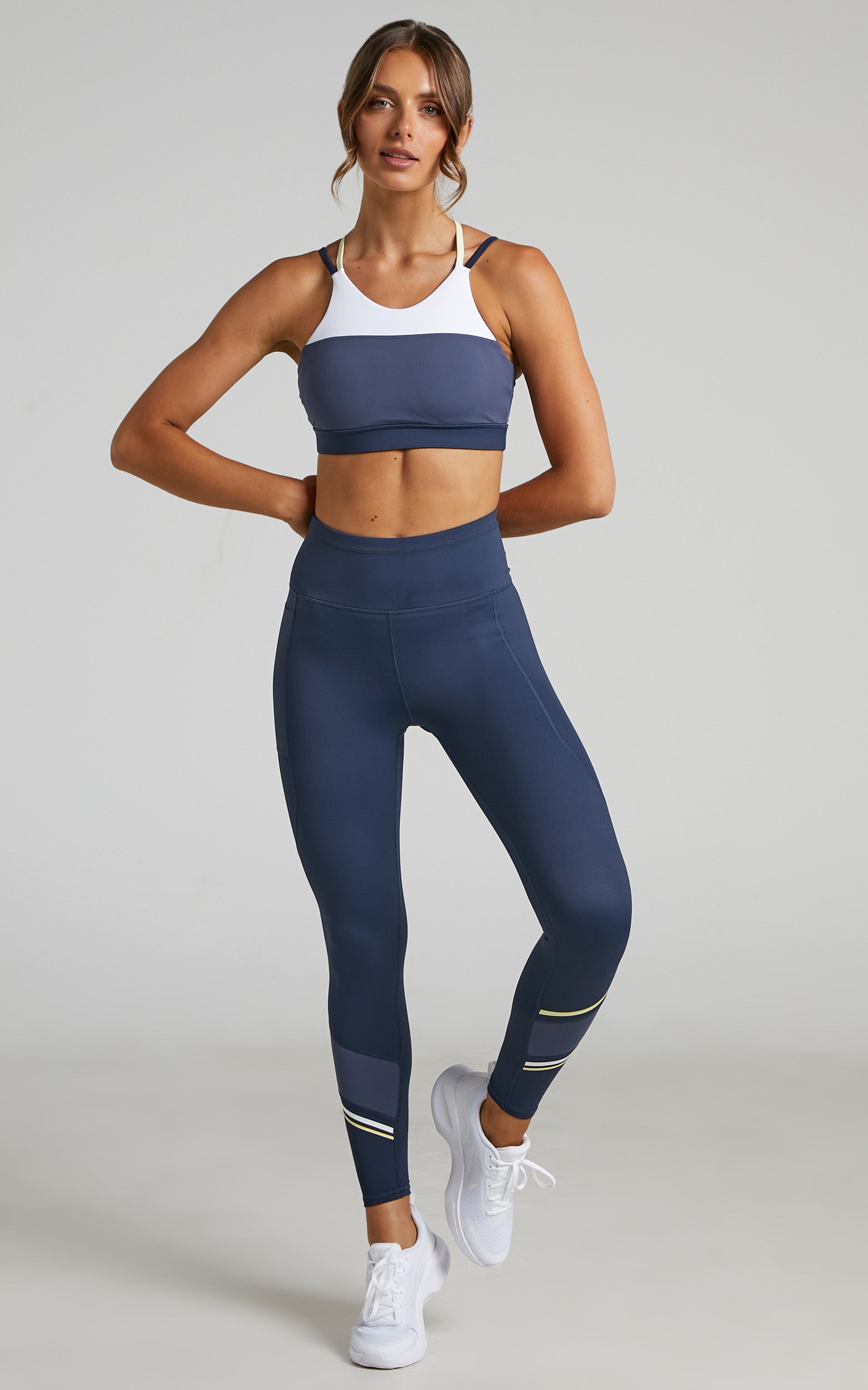 Lilybod - Nile Legging in White, Blue Nights and Lemon