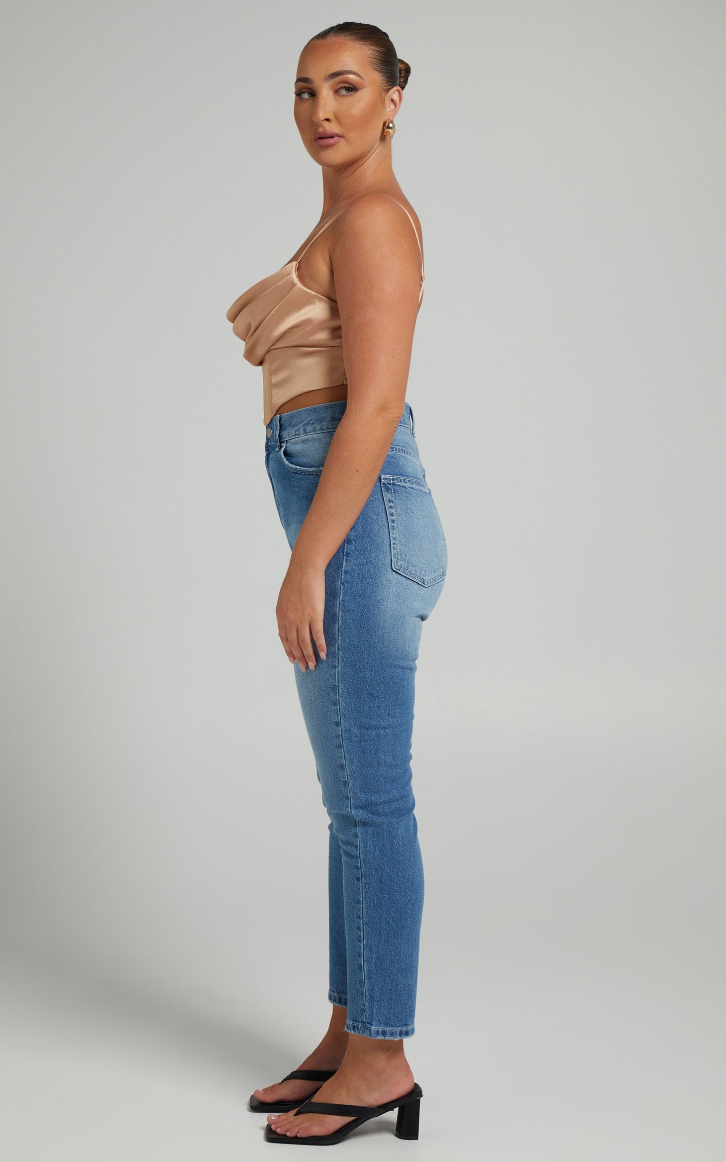 Dr Denim - Nora Jean in Mid Stone Stretch