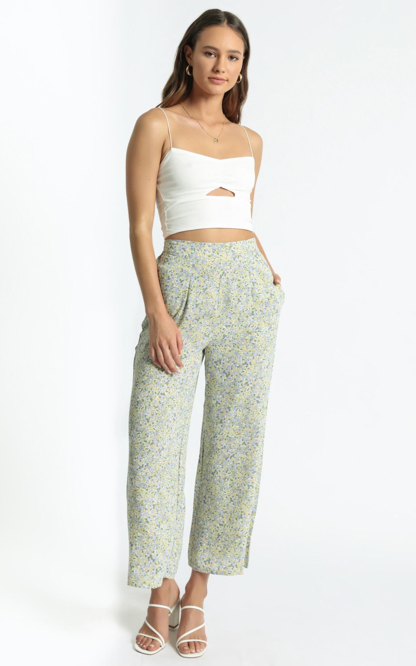 Zoi Pants in Blue Floral