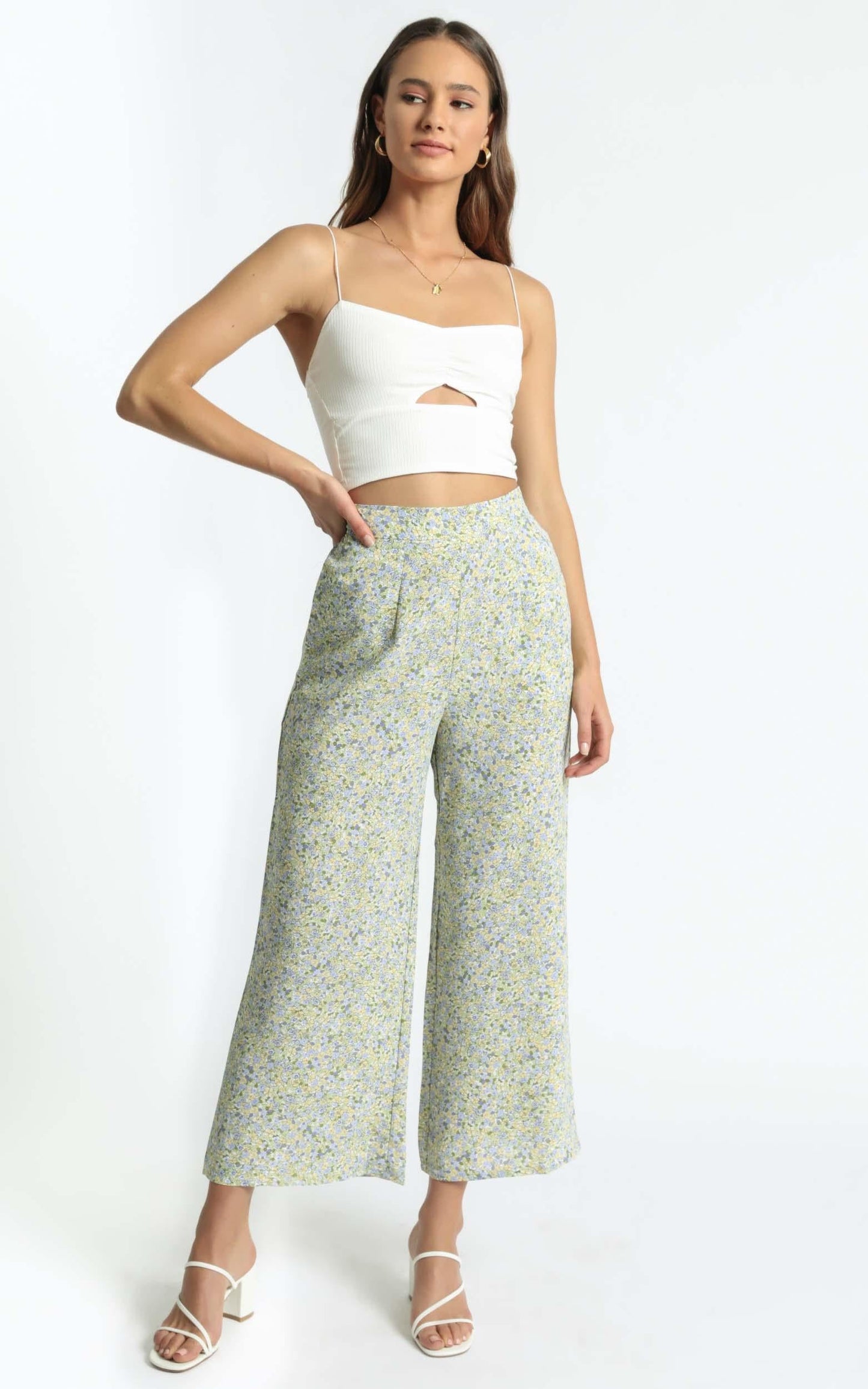 Zoi Pants in Blue Floral