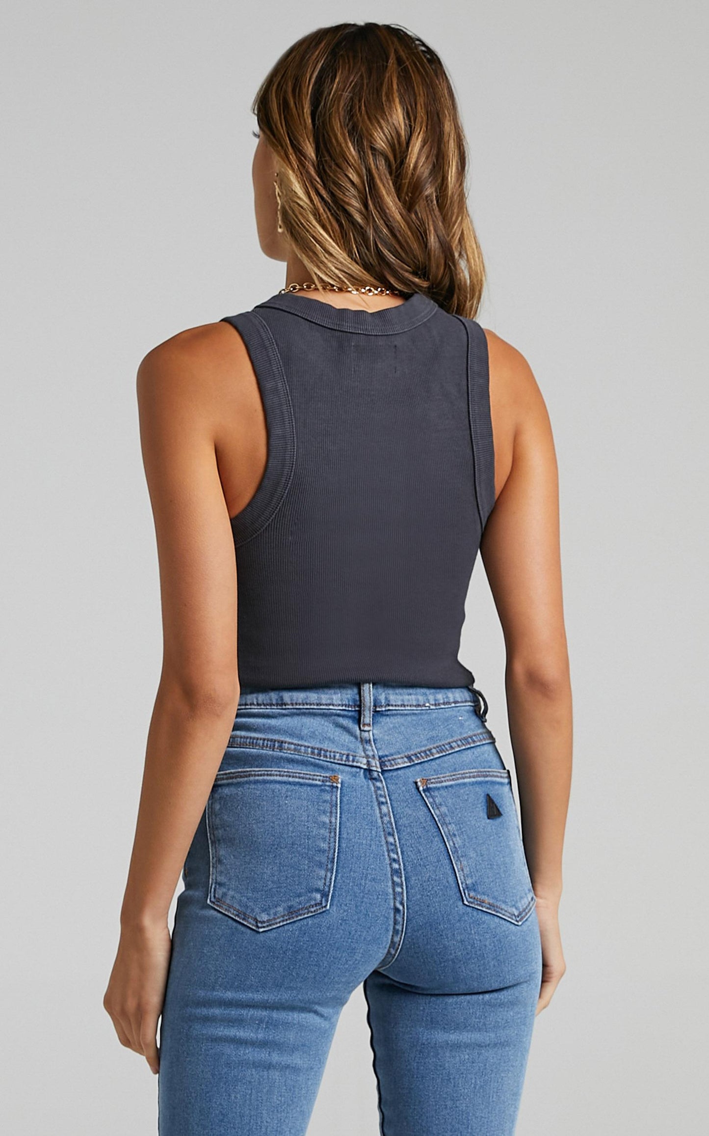 Abrand - Heather Singlet in Black Sea