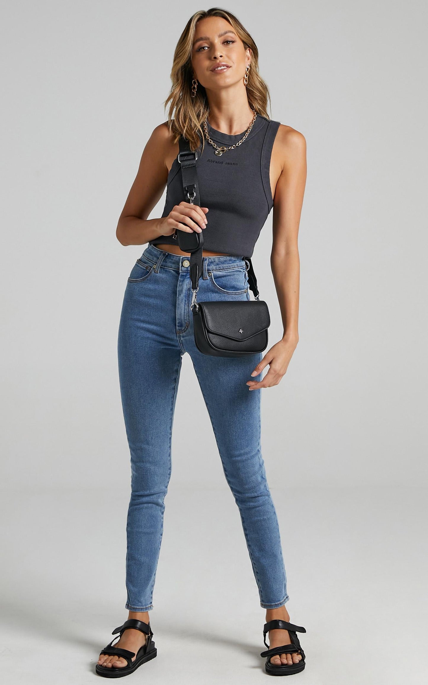 Abrand - Heather Singlet in Black Sea