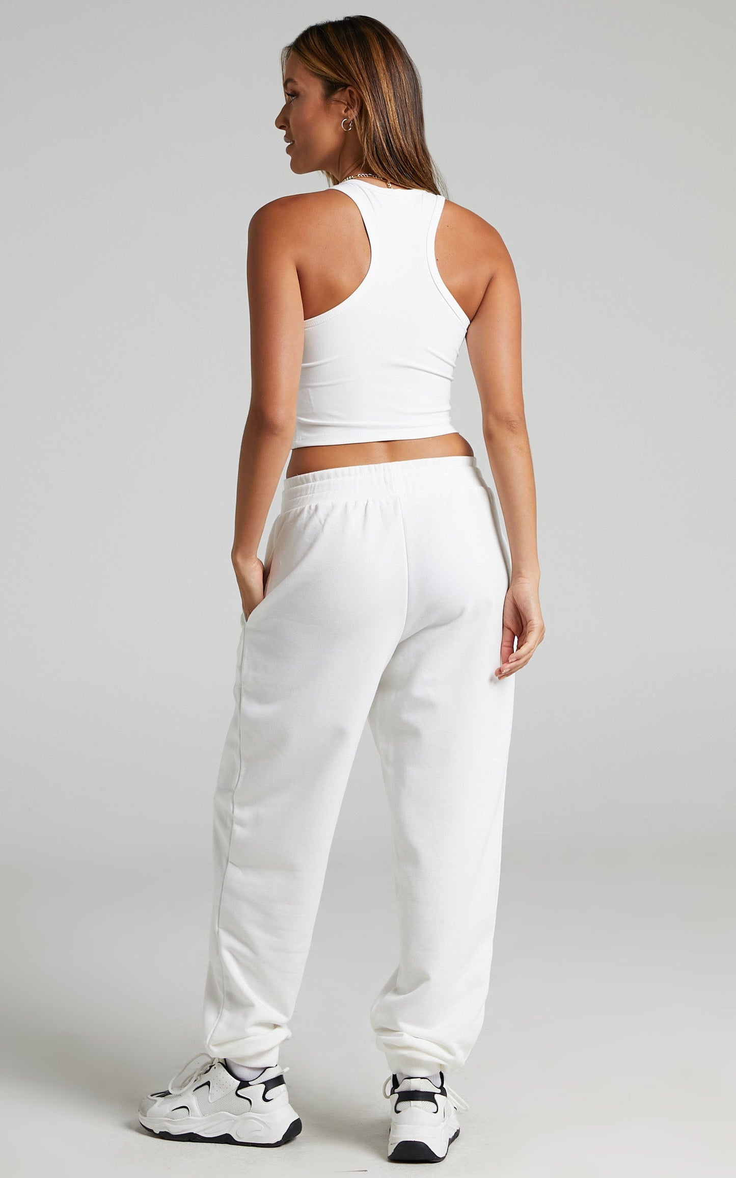 Charilyn Relaxed Tracksuit Bottoms in White