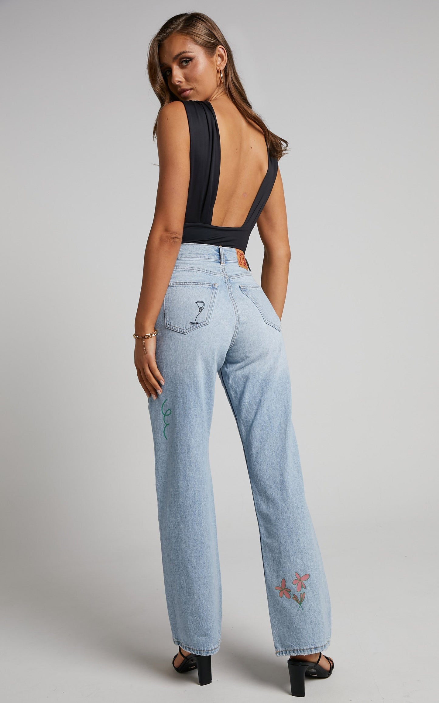 Dr Denim - Echo Jean in Light Blue Jay Scribble