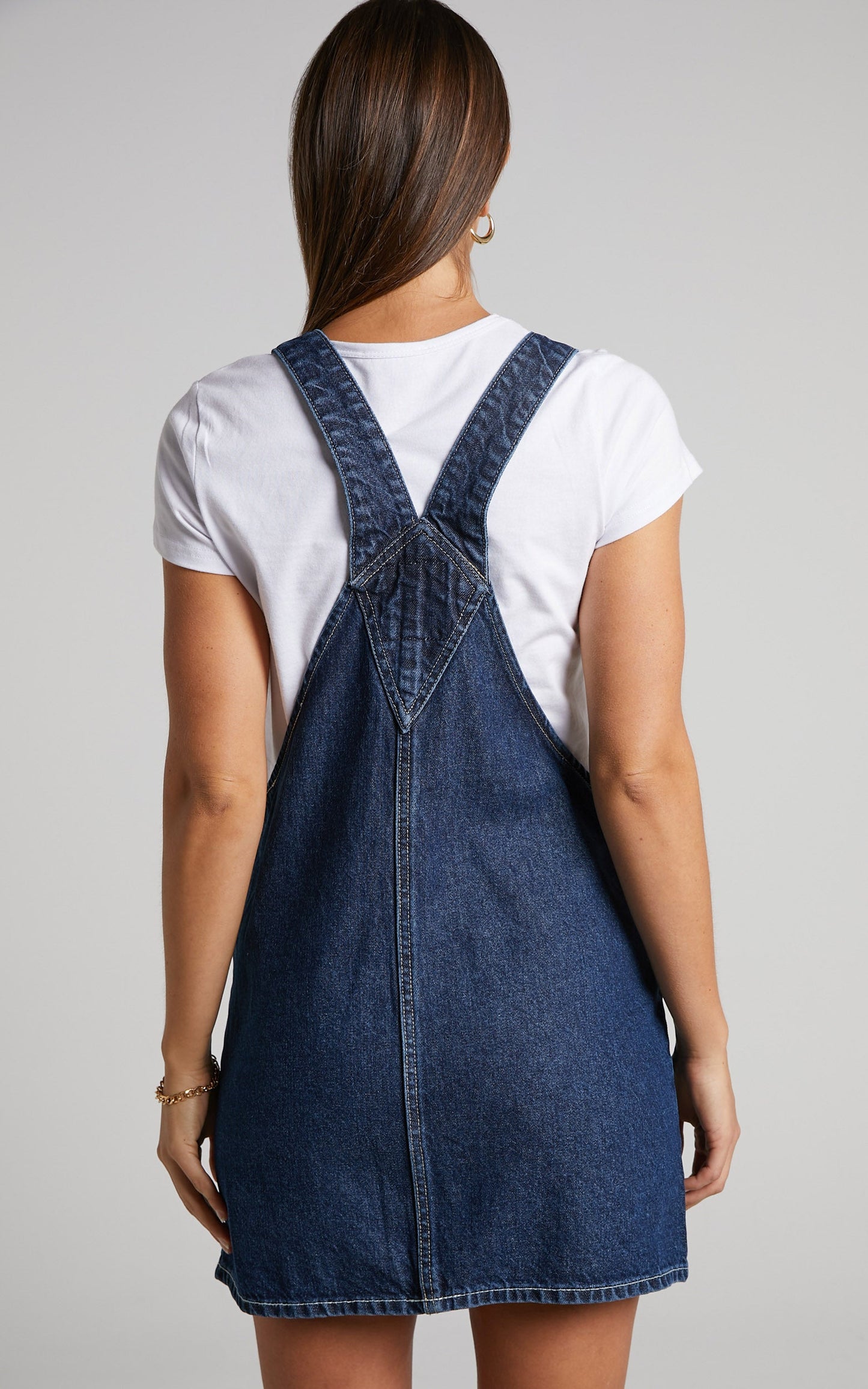 Dr Denim - Effie Dungaree Dress in Pebble Dark Retro