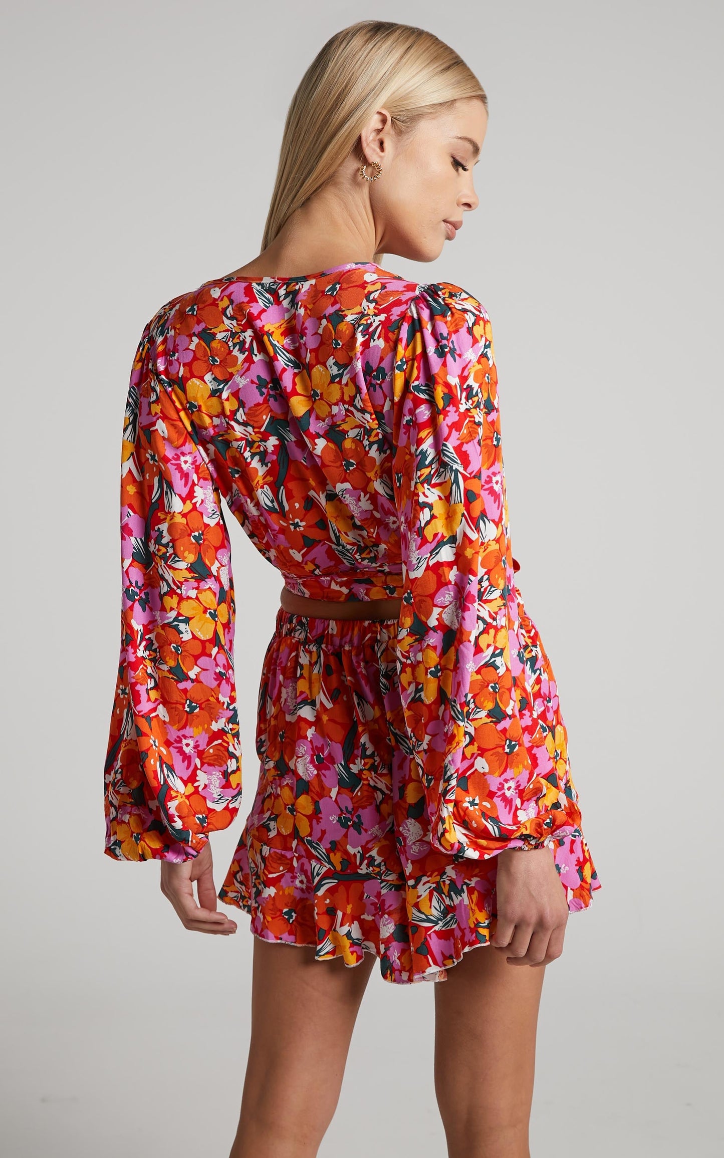 Dyliah Shorts - Frill Hem Shorts in Spring Floral