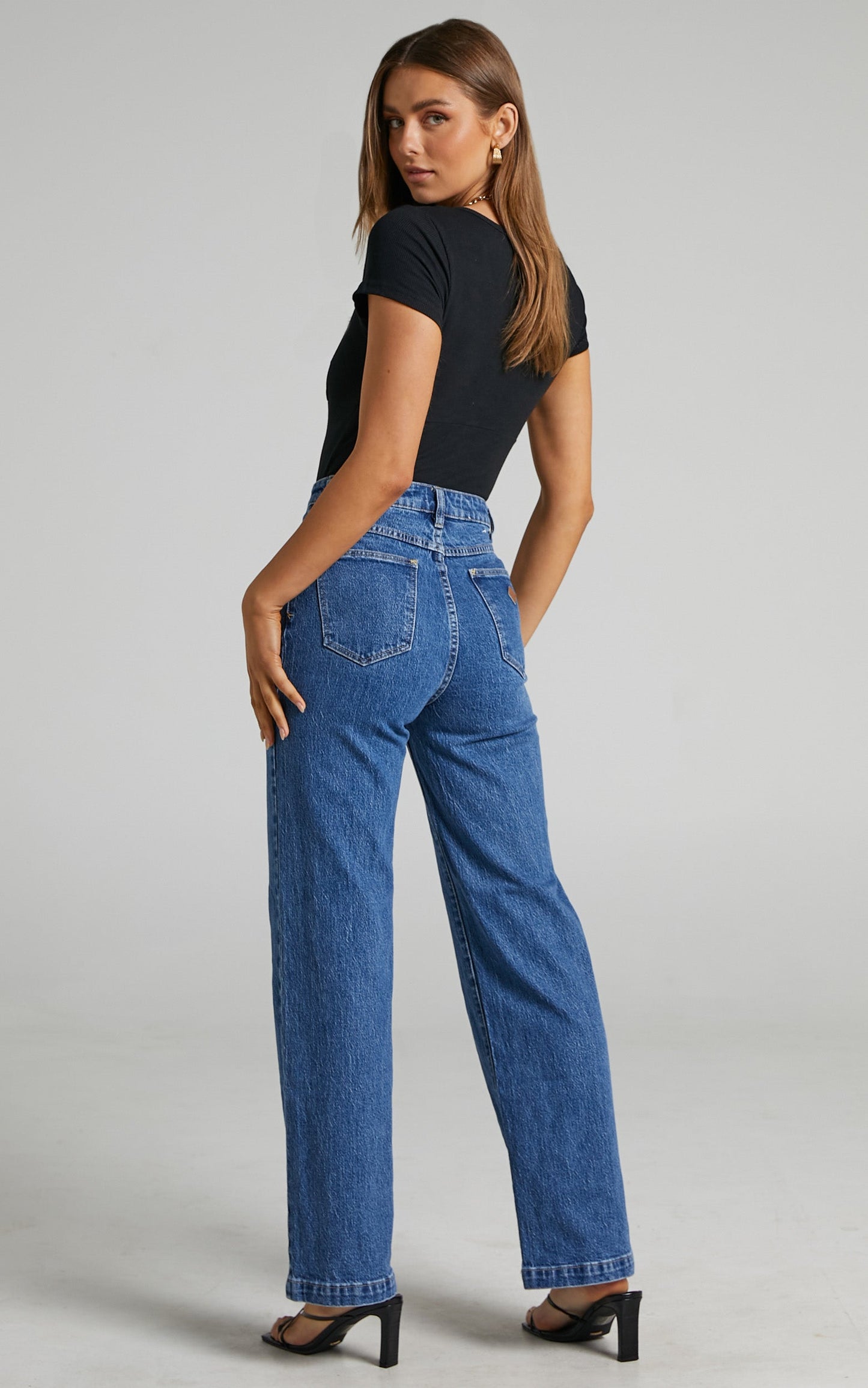 Girl Next Door Short Sleeve Bodysuit in Black