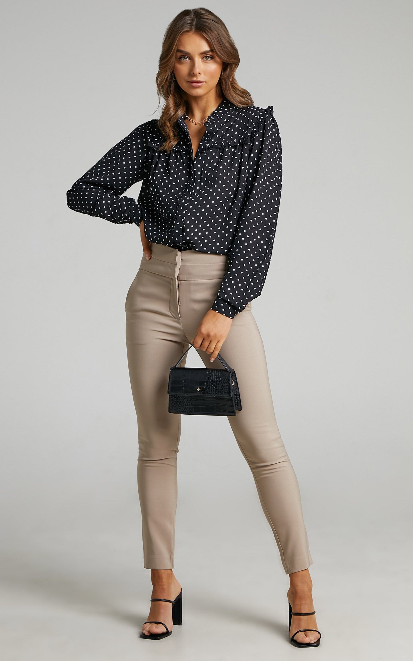 Hailey Trousers - High Waisted Trouser in Stone