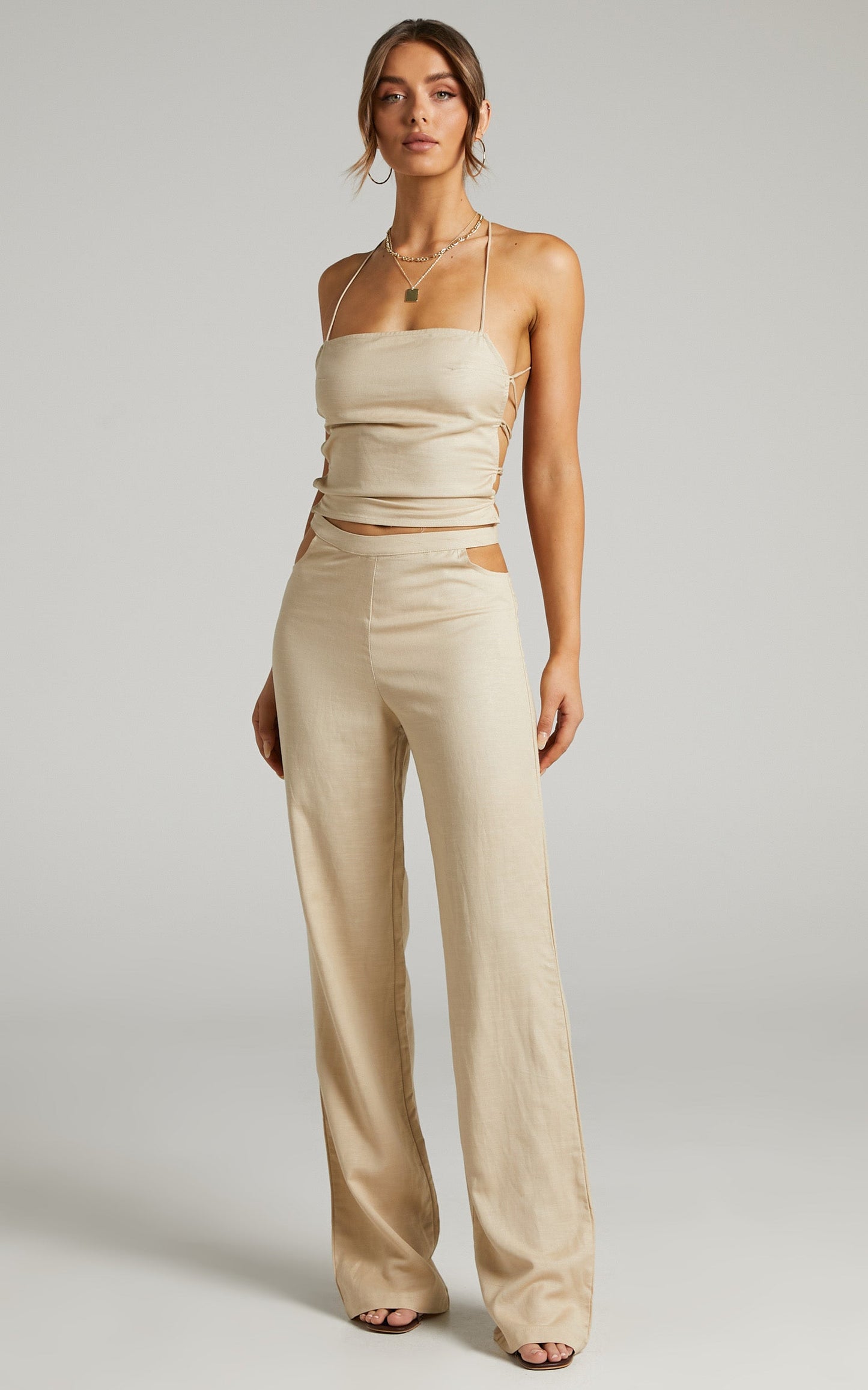 LIONESS - Avaris Tie Top in Wheat