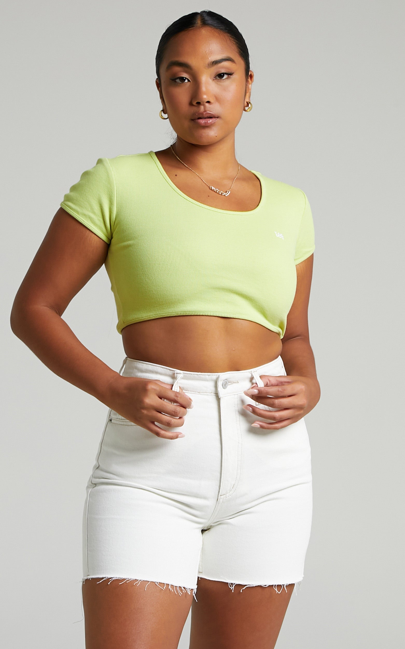 Lee - Urban Hype Crop in Lime sherbert