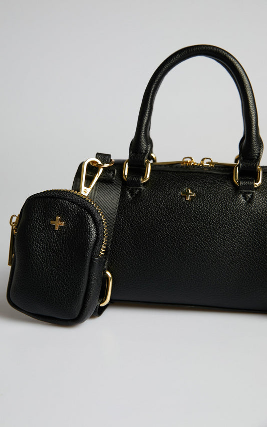 Peta and Jain - Bounty Bag in Black Pebble/Gold