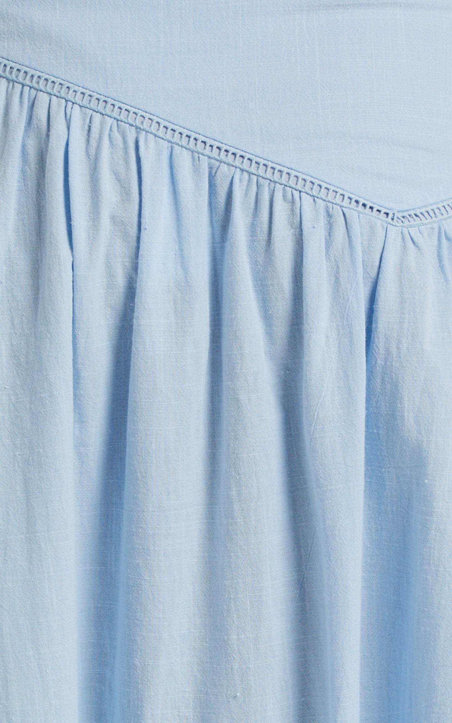 Jalena Thigh Slit Asymmetric Maxi Skirt in Light Blue