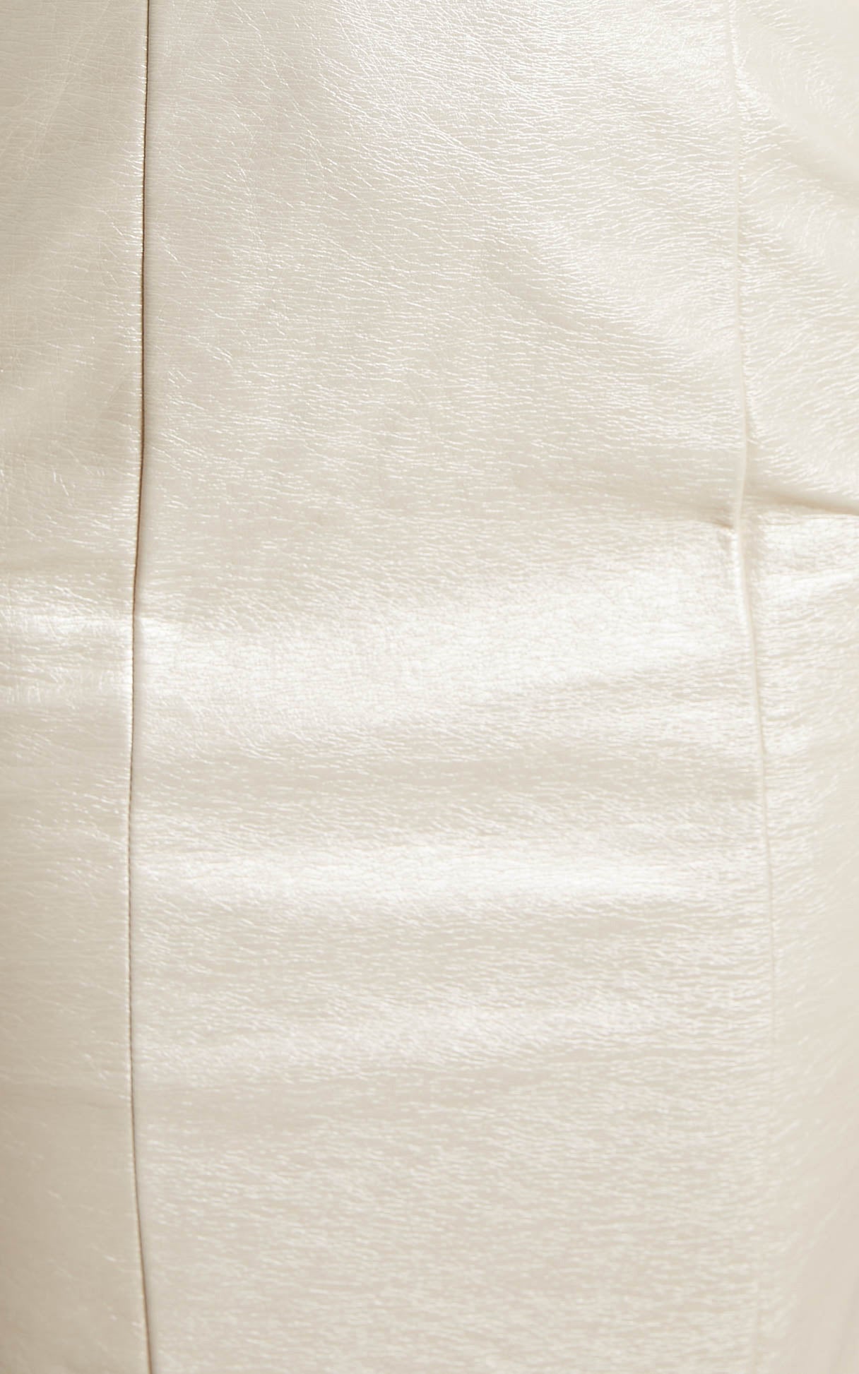 Reiko Midi Dress - Strapless Patent Faux Leather Dress in Oyster