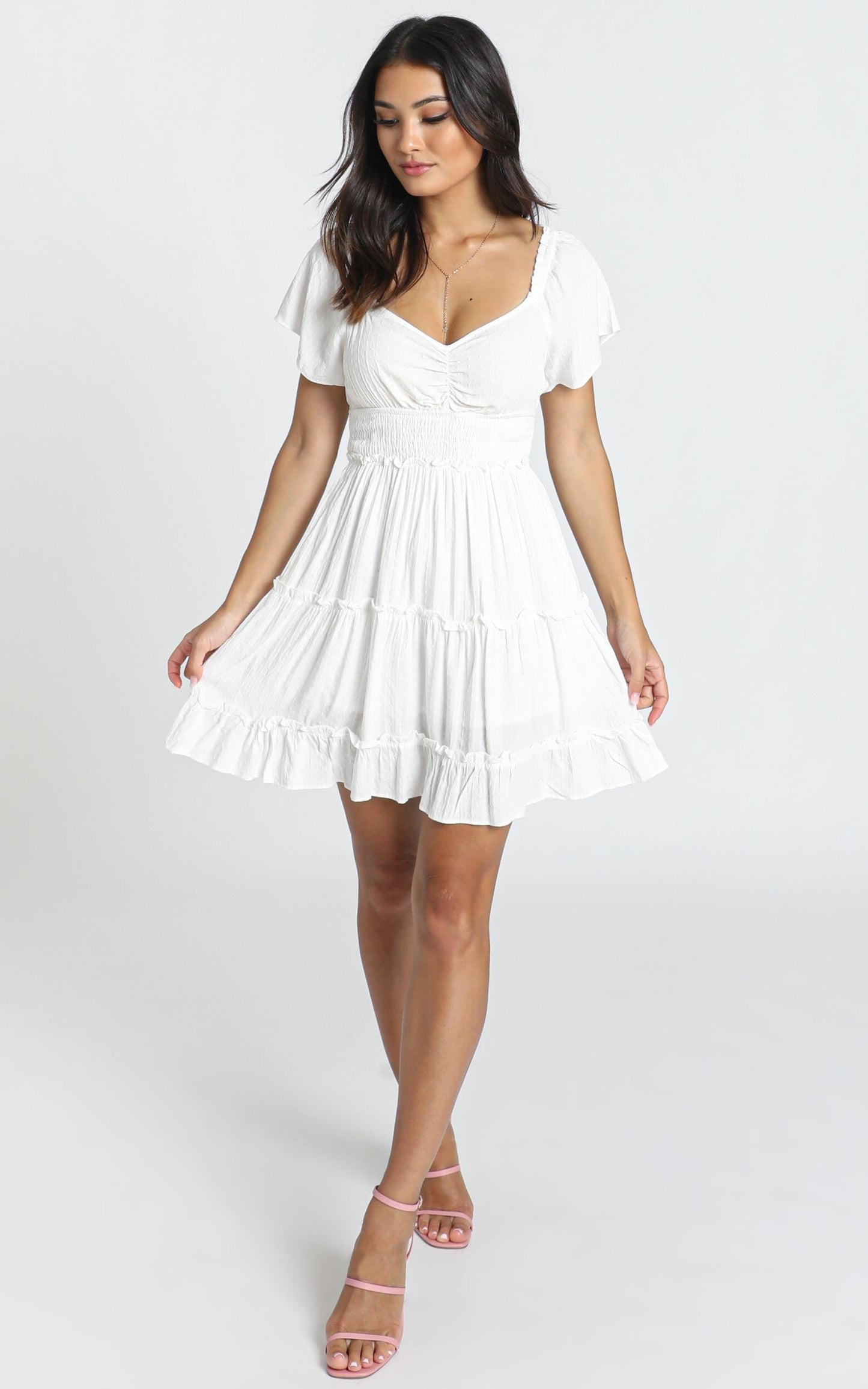 Hearts Content Dress In White