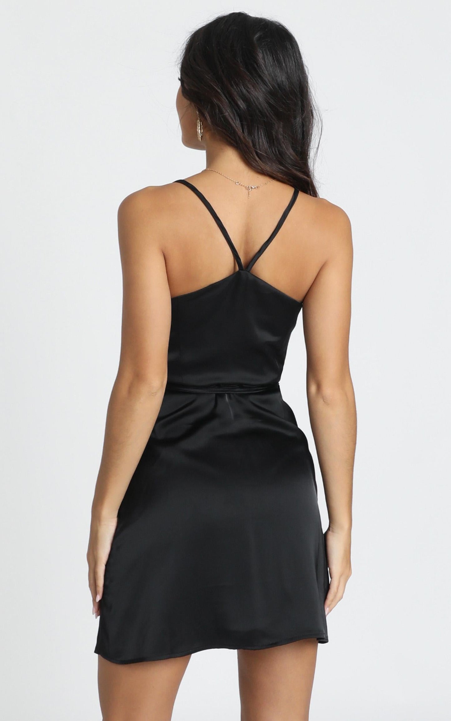Mine Now Dress In Black Satin
