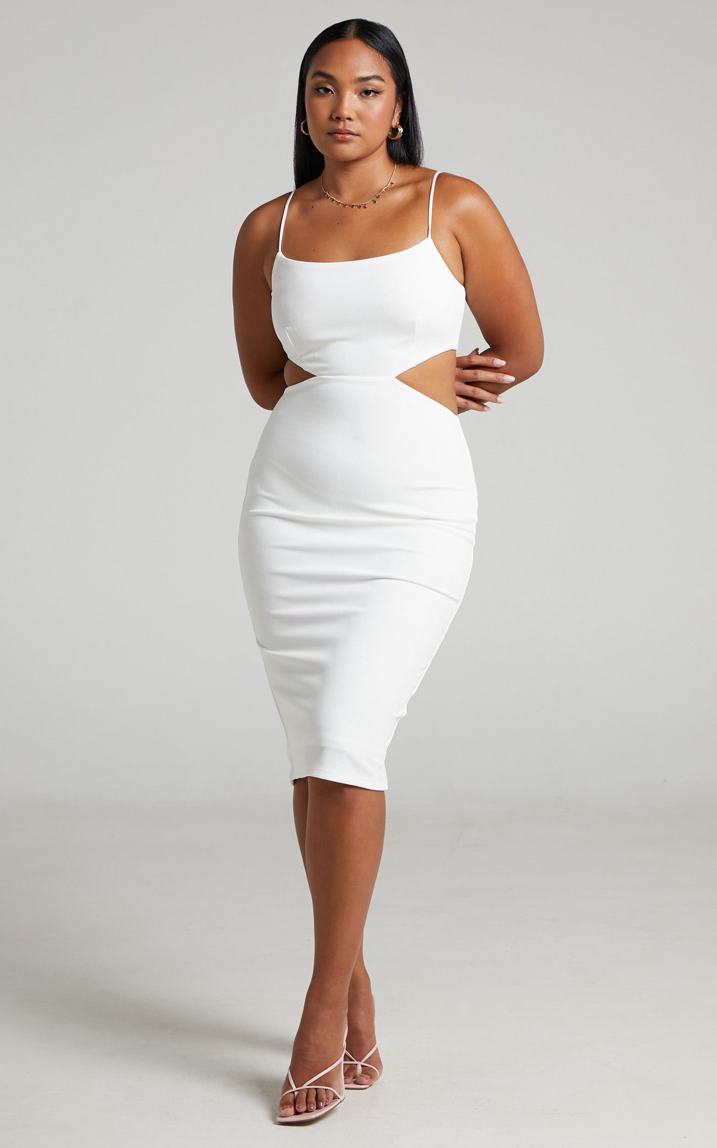 Honalei Cut out midi dress in White