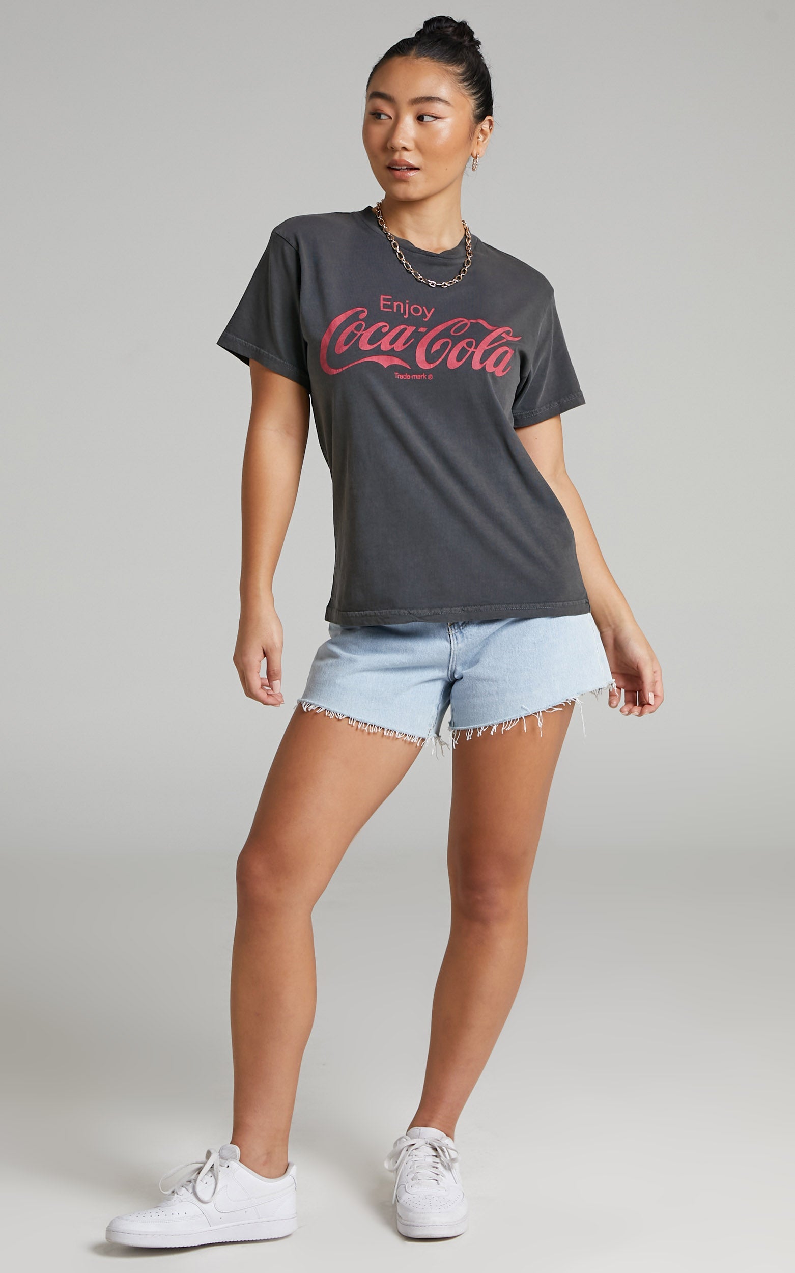 Rolla's - COCA COLA CLASSIC TOMBOY TEE in Washed Black