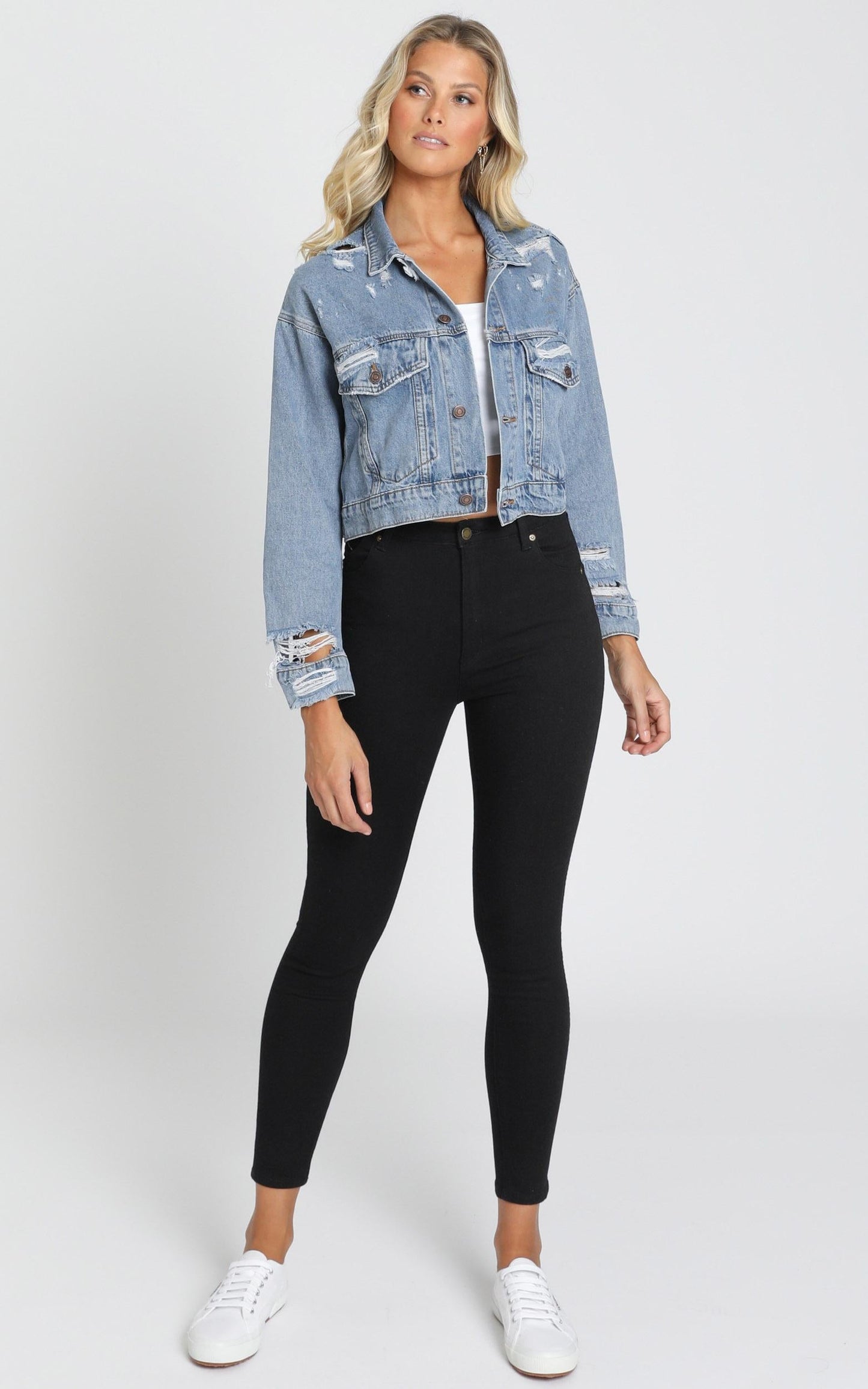 Katja Jacket in Mid Blue Wash