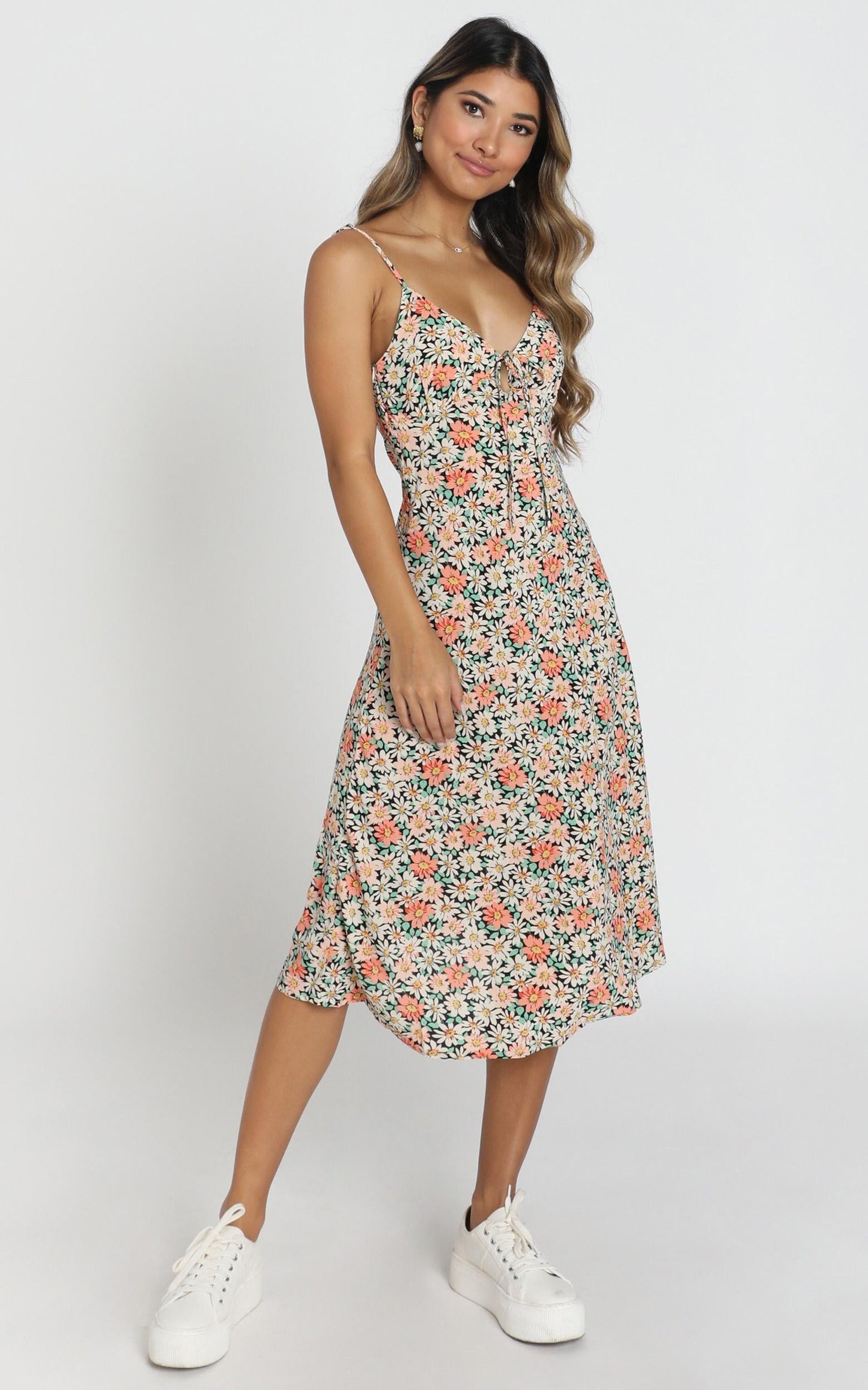 Toss The Dice Dress In Black Floral
