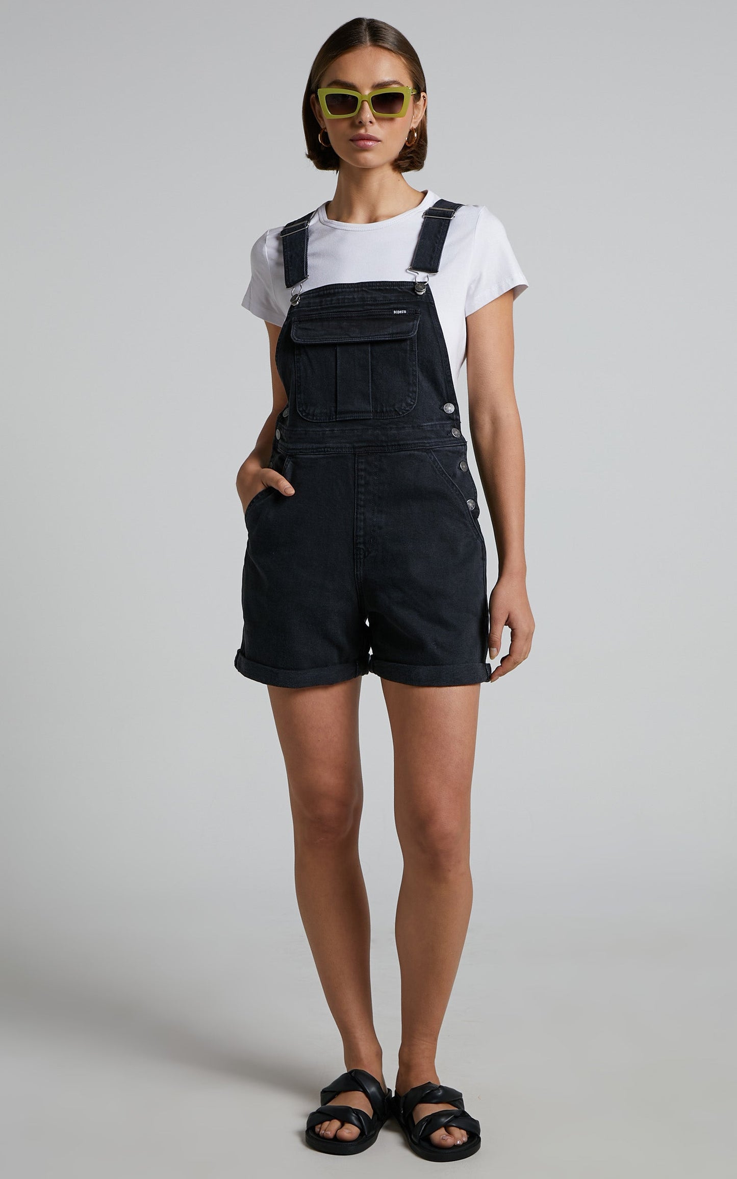 Riders by Lee - Dungaree Short in Black Beauty