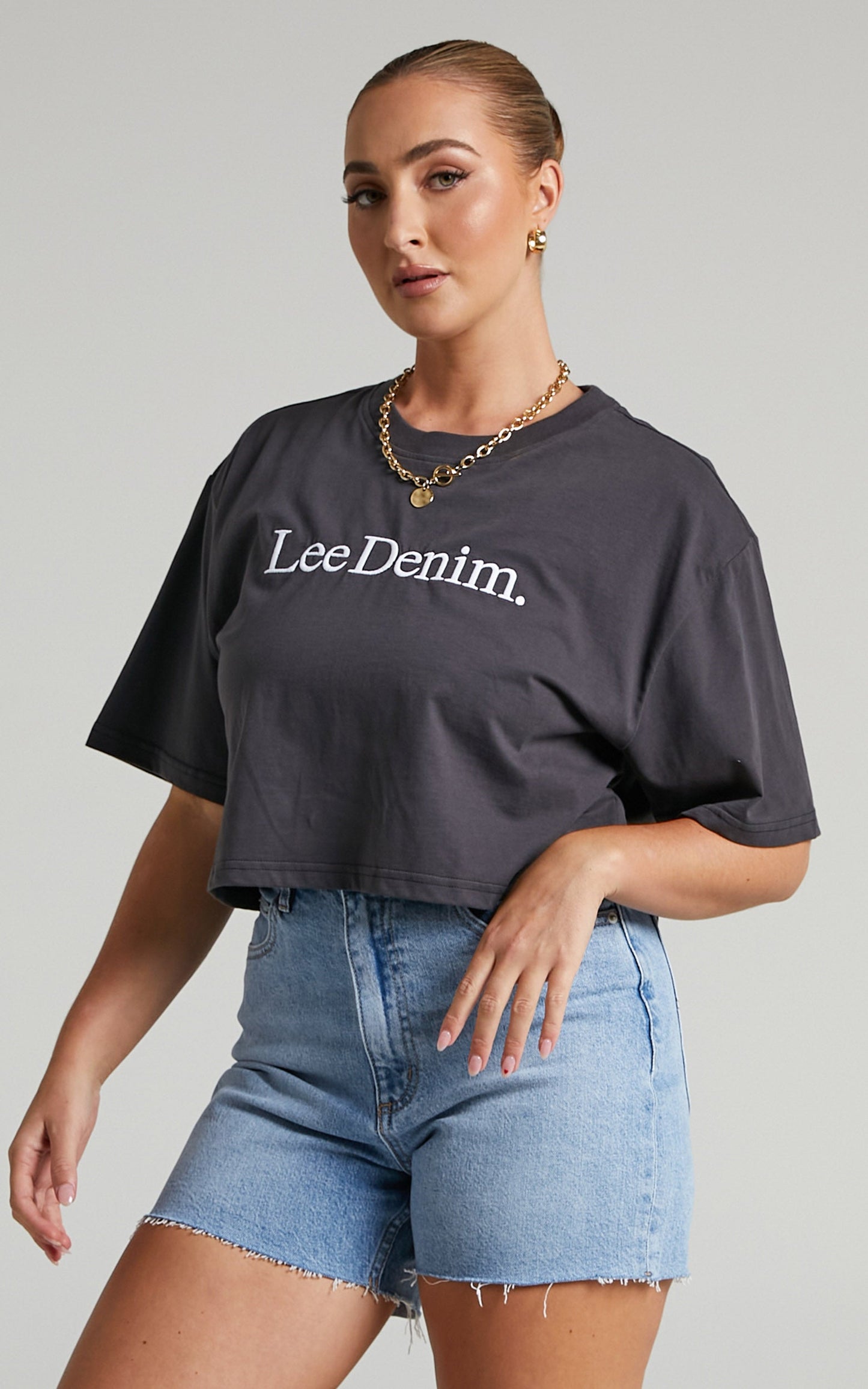 Lee - Baggy Crop Tee in Black