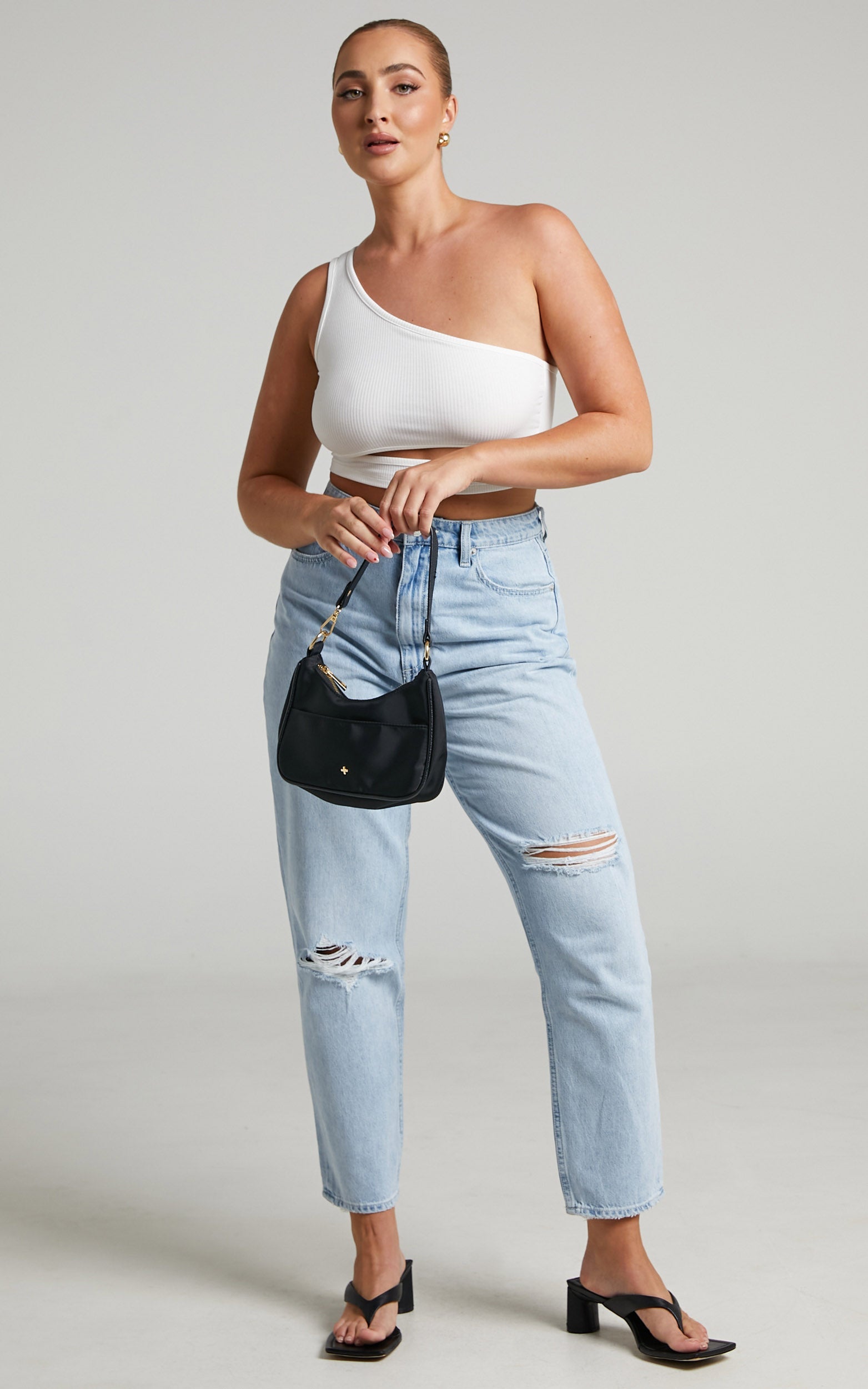 Lee - High Mom Jeans in Oxy Destruct